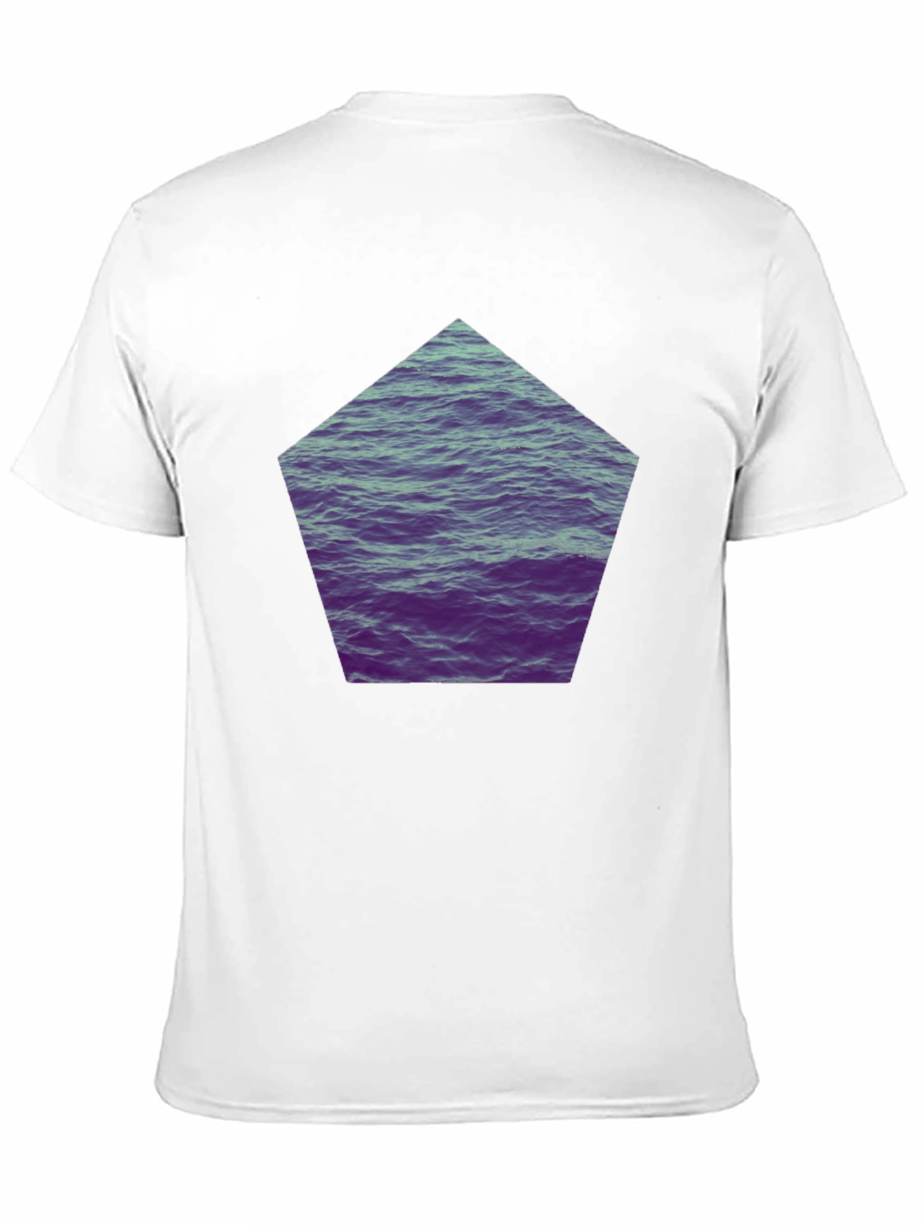 Black Black T-Shirt with Ocean Waves Graphic Print view 11