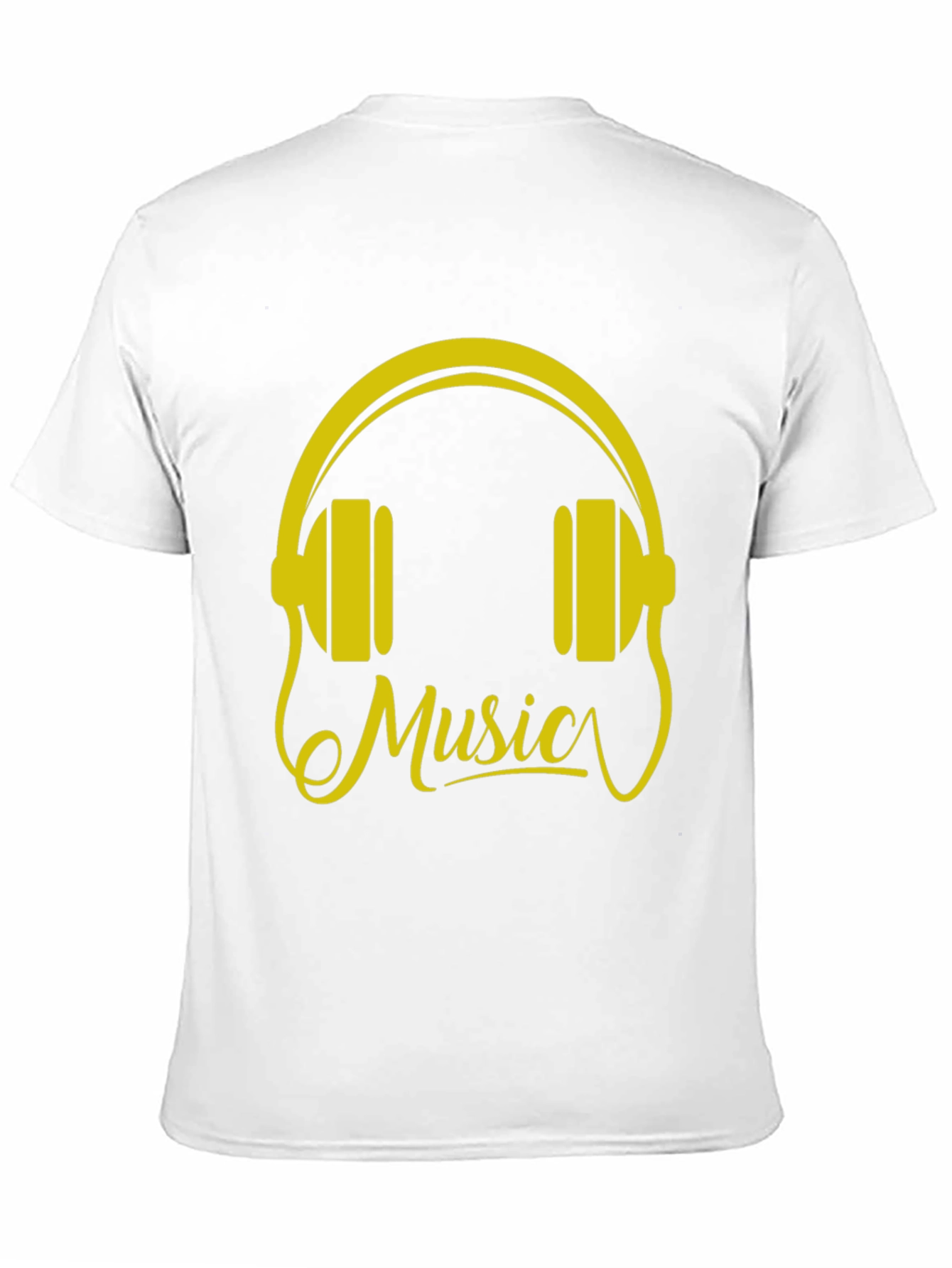 Music Headphones Graphic Tee - Black Cotton T-Shirt - 11