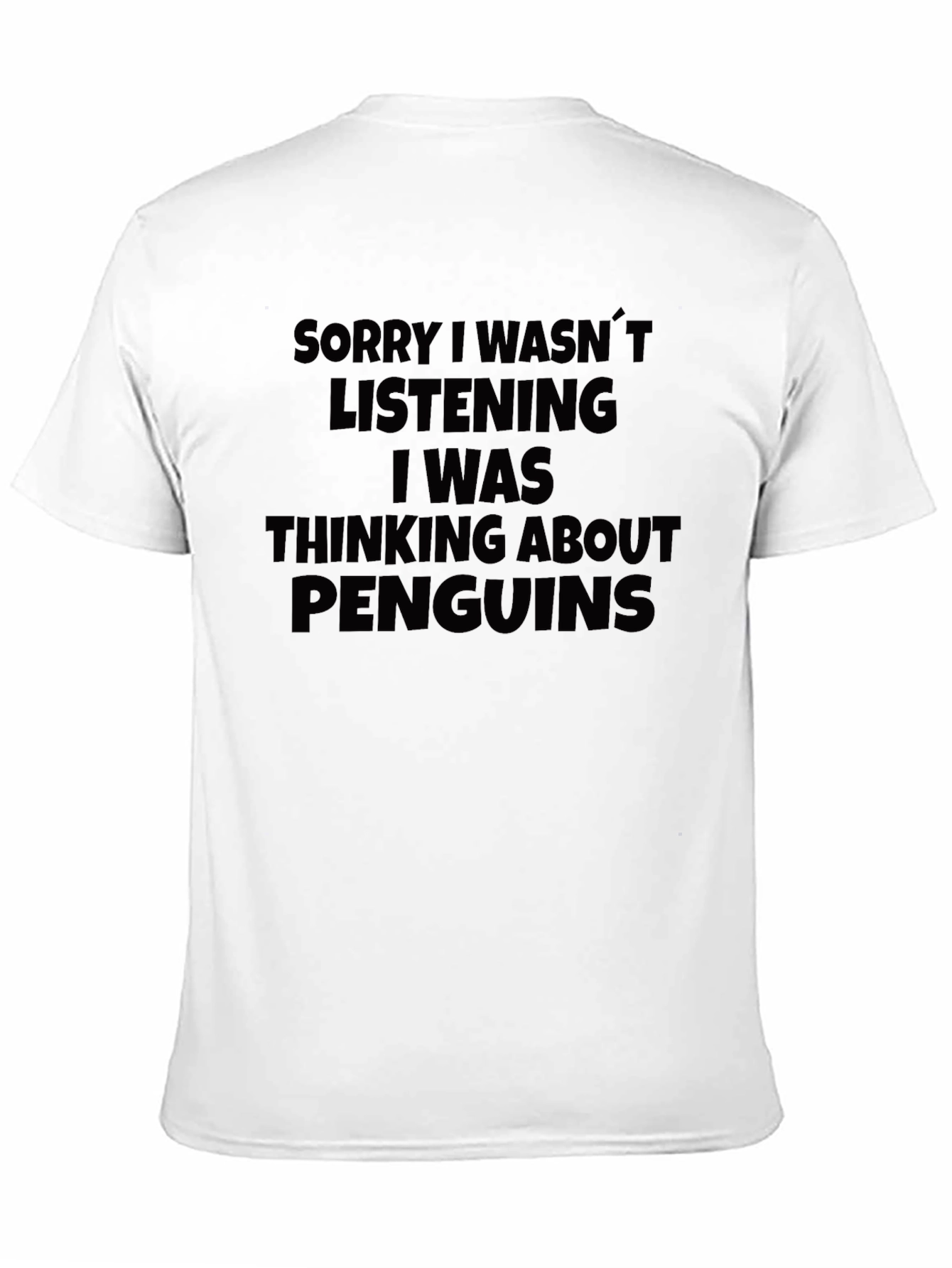 Black Penguin Thought T-Shirt - Funny Slogan Tee view 11