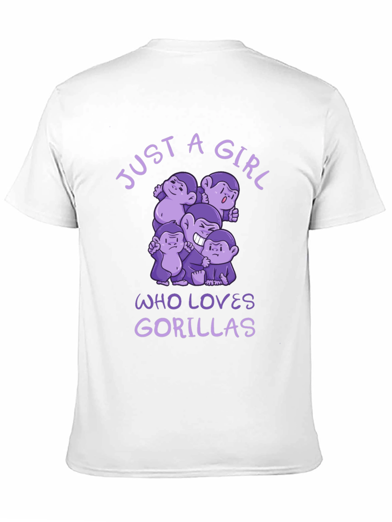 Black Just A Girl Who Loves Gorillas Black T-Shirt view 11