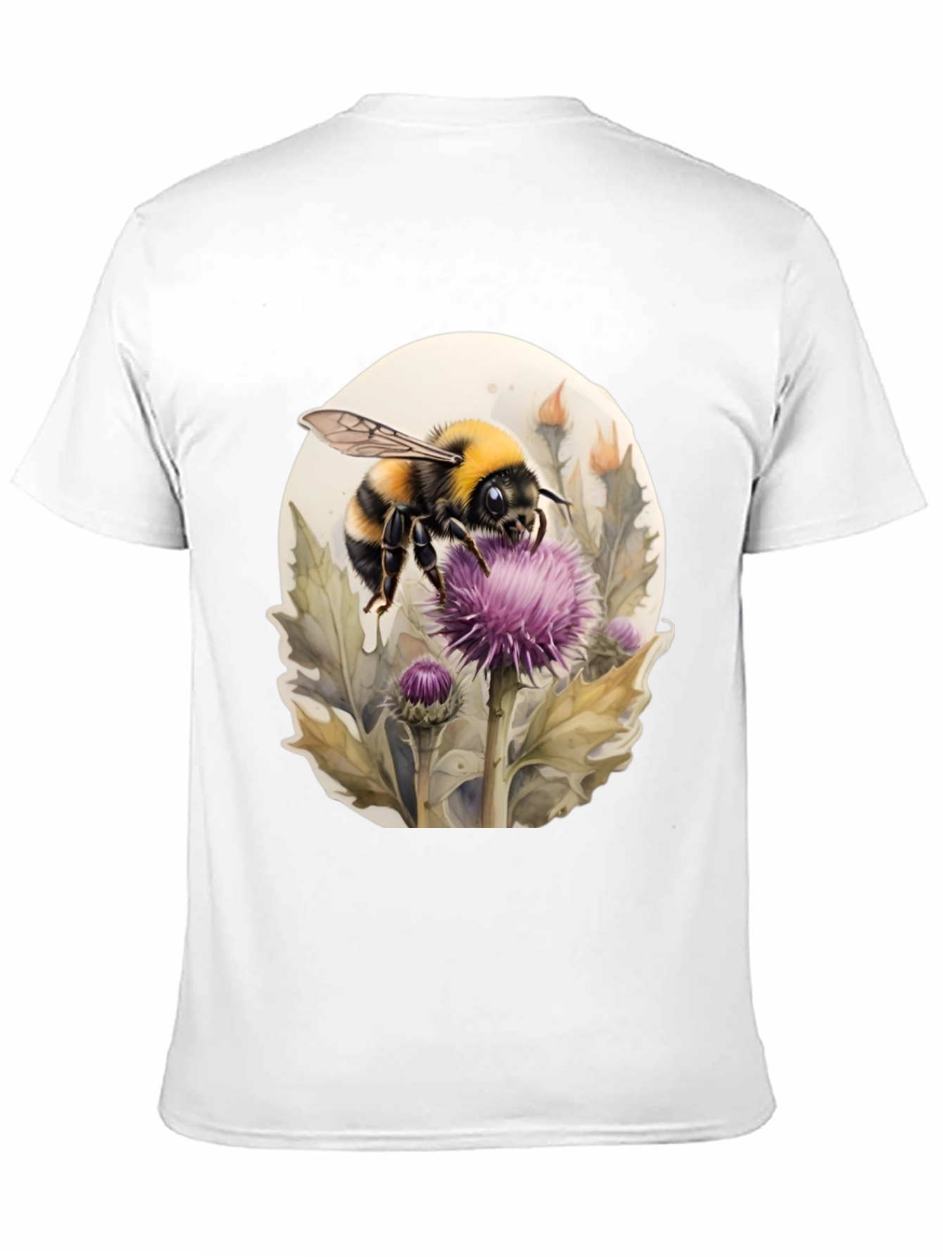Black Bumble Bee on Thistle Black T-Shirt view 11