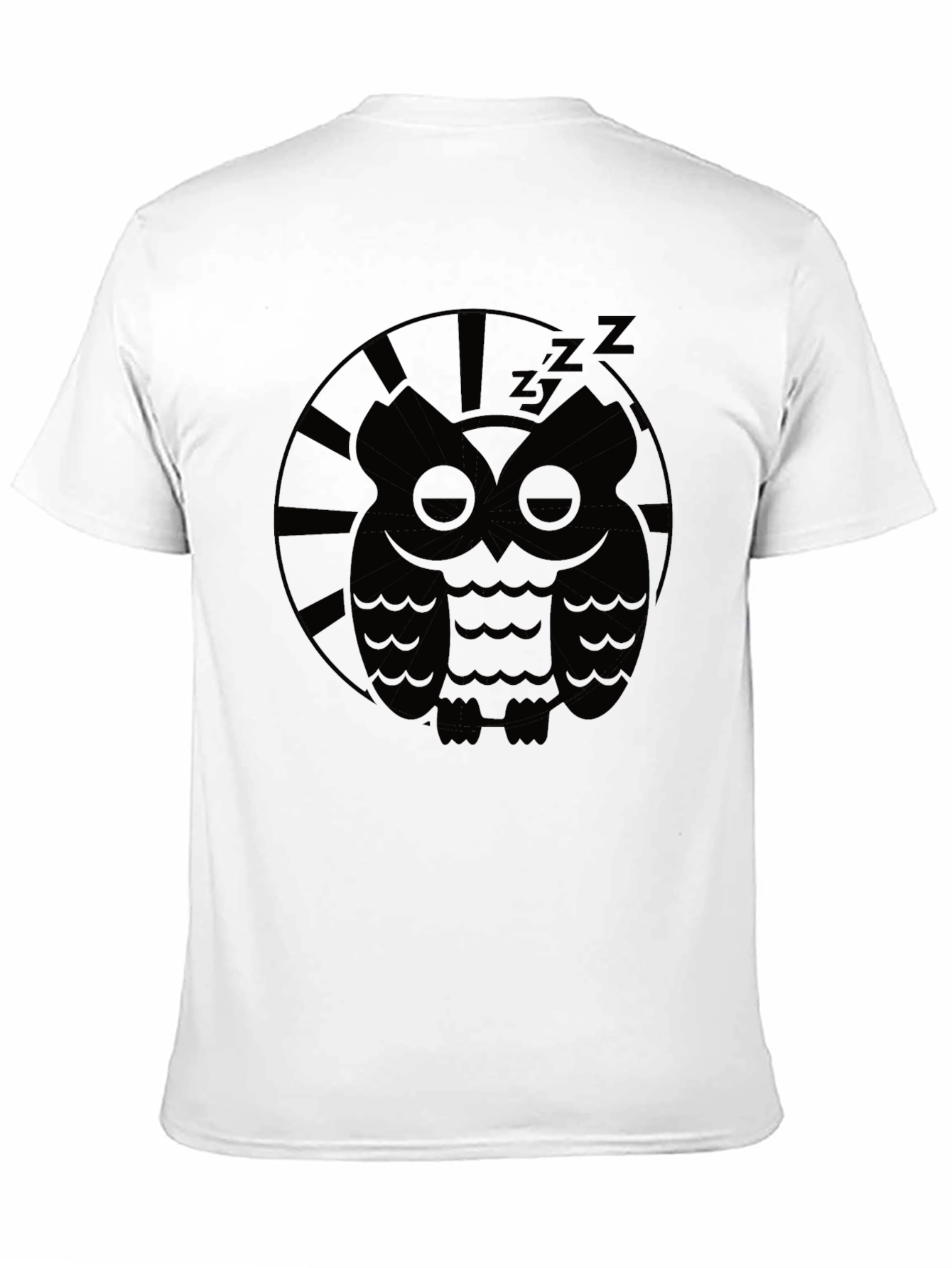 Black Sleepy Owl Graphic Tee - Black Cotton T-Shirt view 11