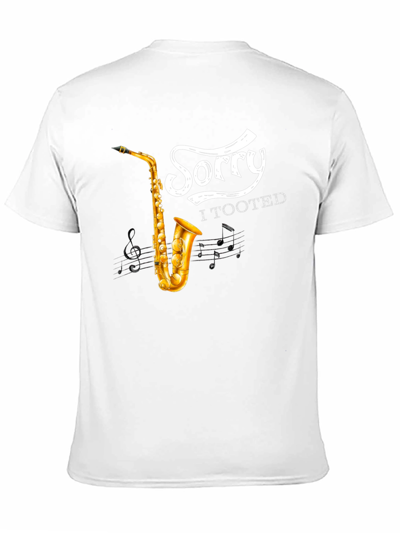 Black Saxophone 'Sorry I Tooted' Graphic Tee view 11