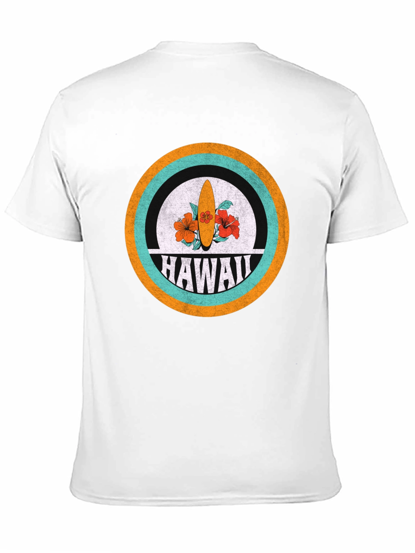 Black Hawaii Surfboard Graphic Tee - Retro Style view 11