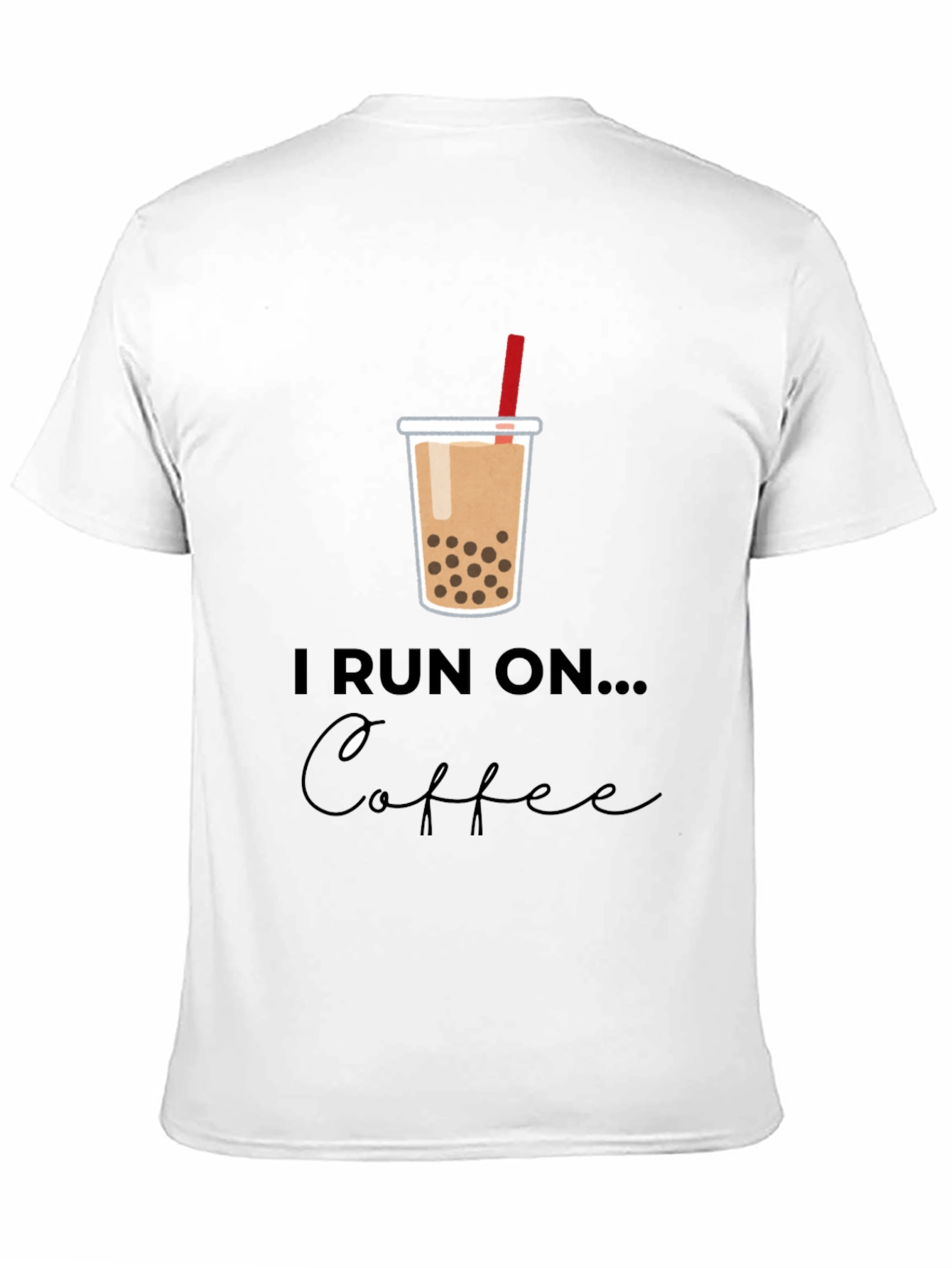 Black I Run on Boba Bubble Tea Graphic T-Shirt view 11