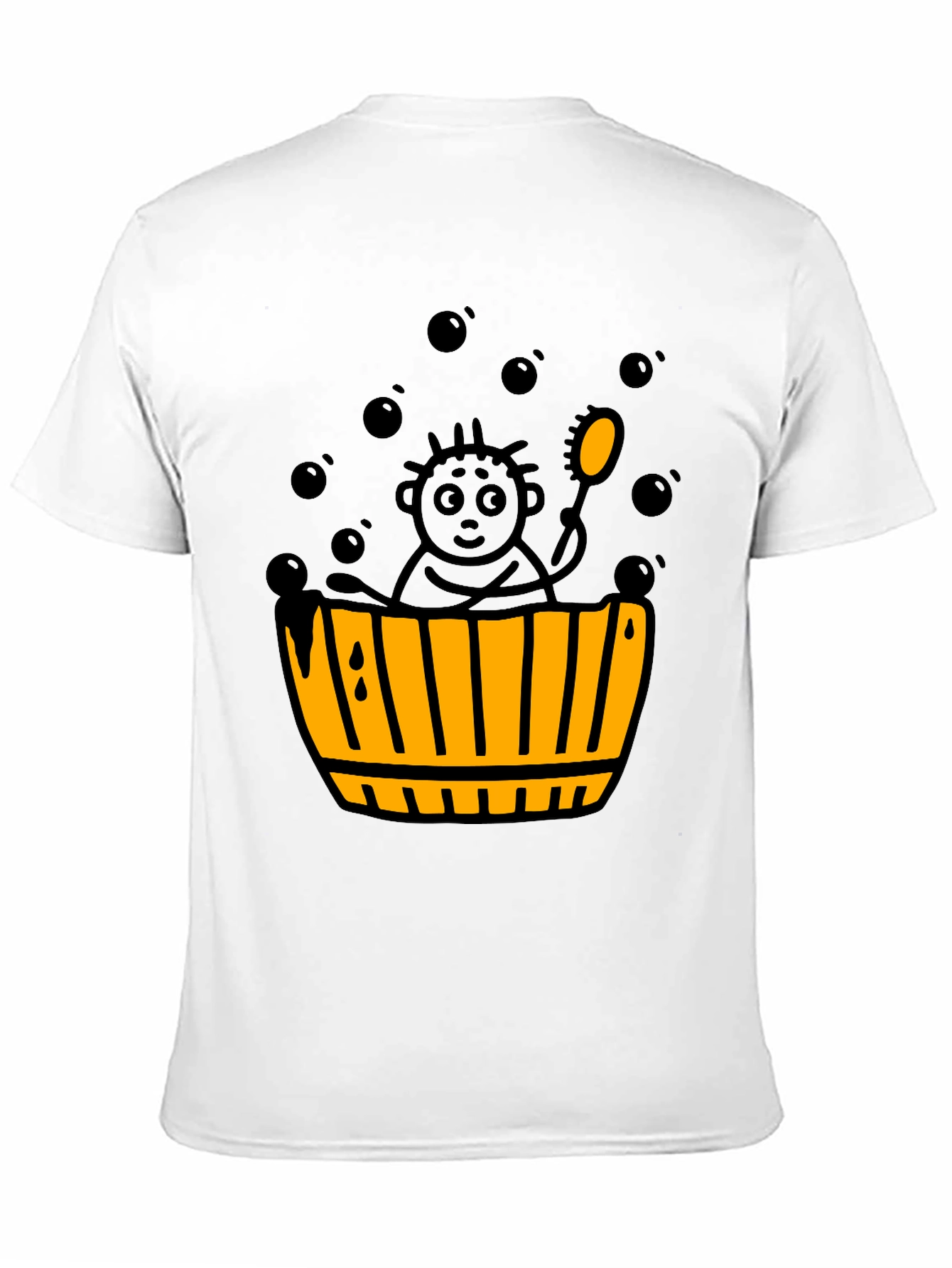 Black Cartoon Bath Time T-Shirt view 11