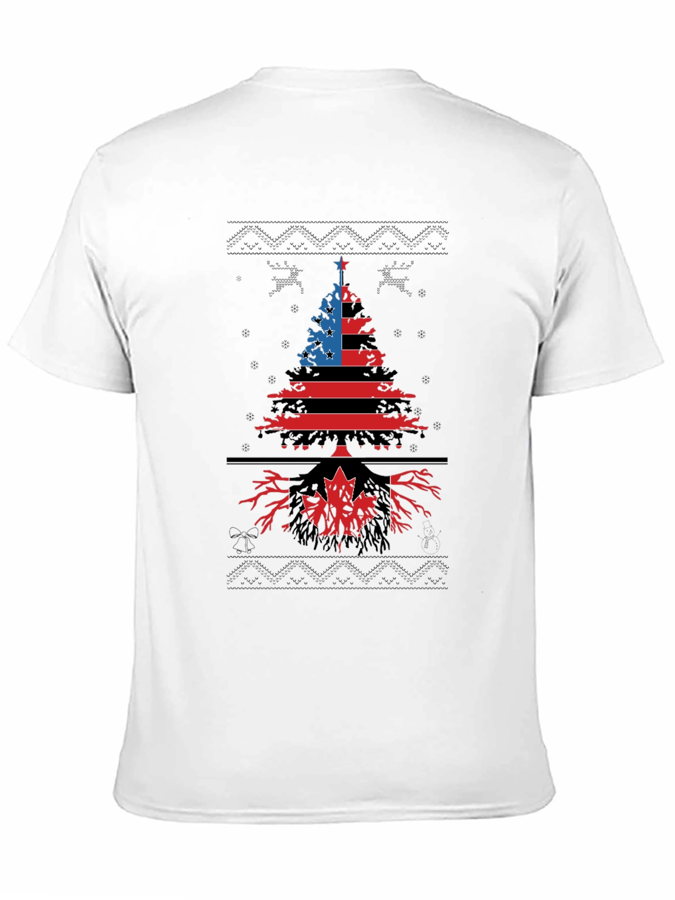 Black USA Canada Roots Christmas Tree Graphic Tee view 11
