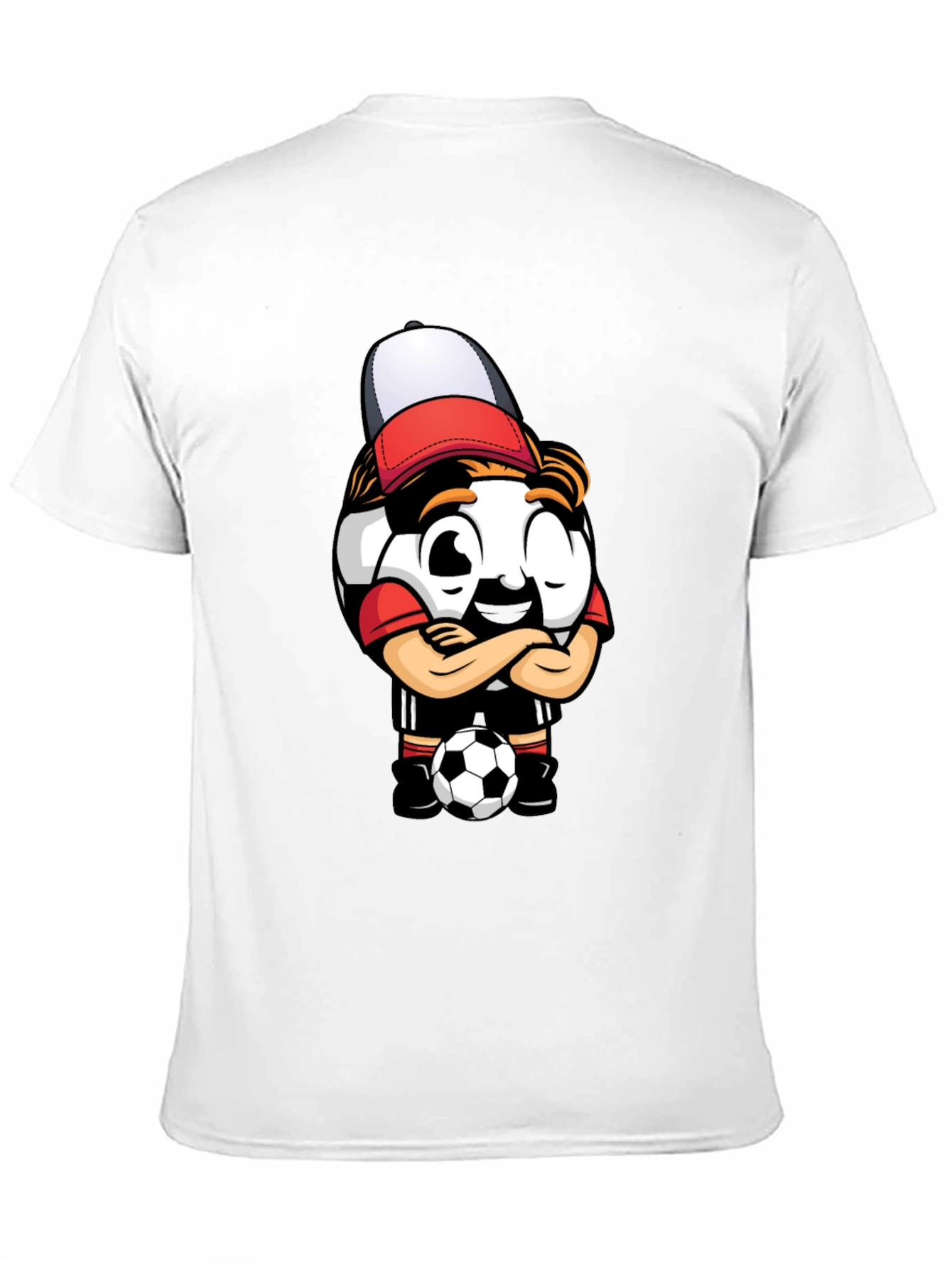 Black Soccer Ball Cartoon T-Shirt - Cool Graphic Tee view 11