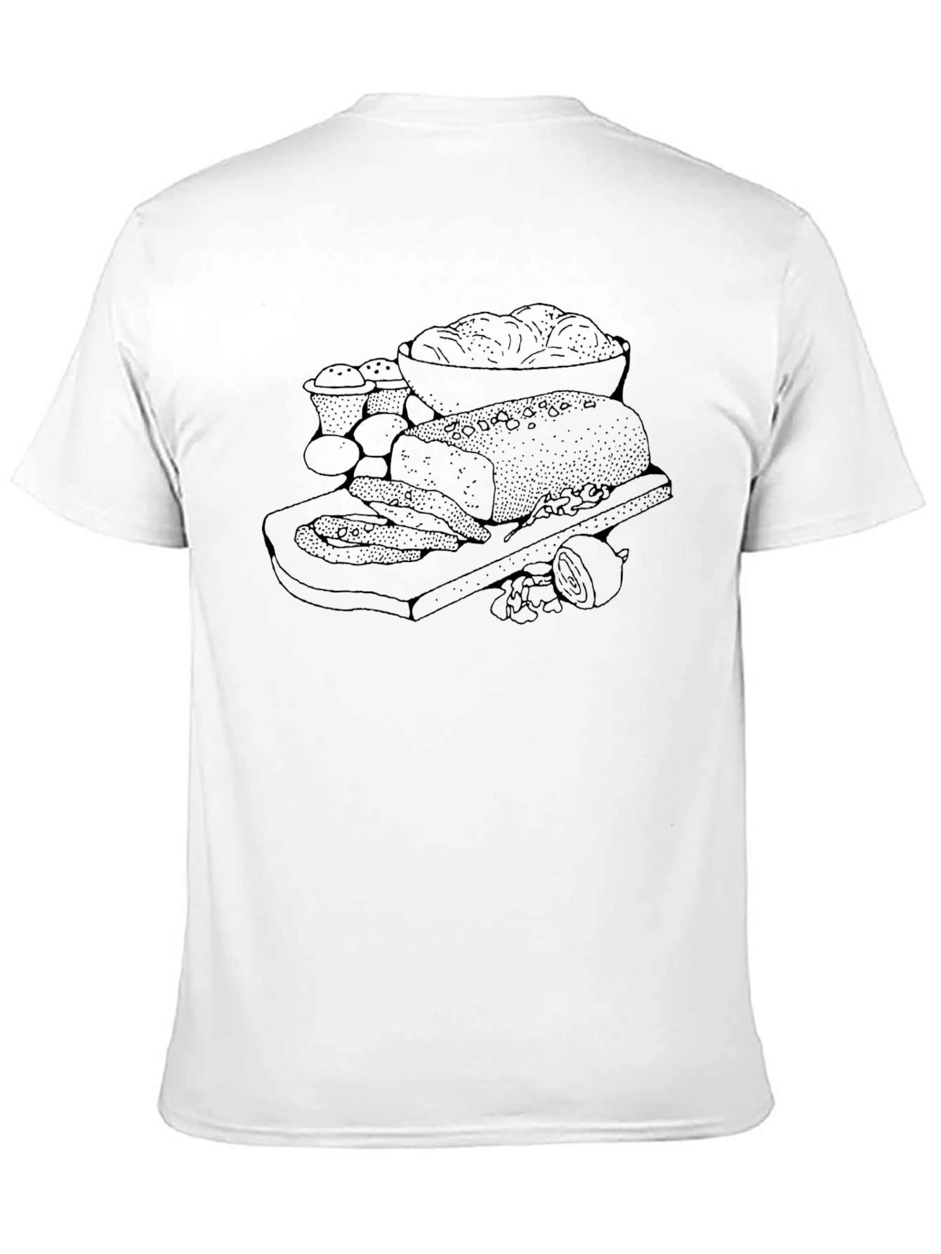 Black Retro Appetizer Platter Graphic T-Shirt view 11