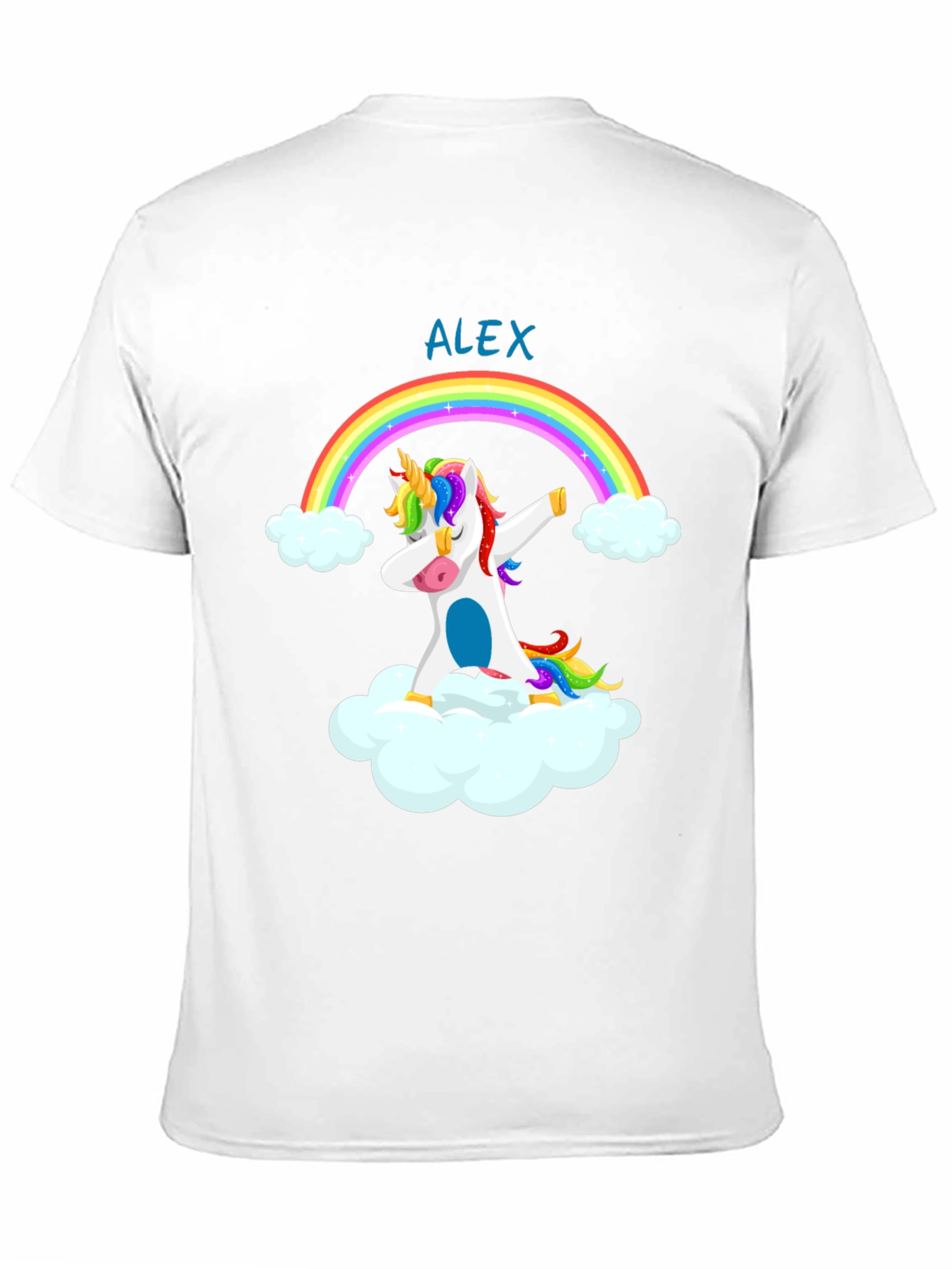 Black Dabbing Unicorn Rainbow T-Shirt - Alex view 11