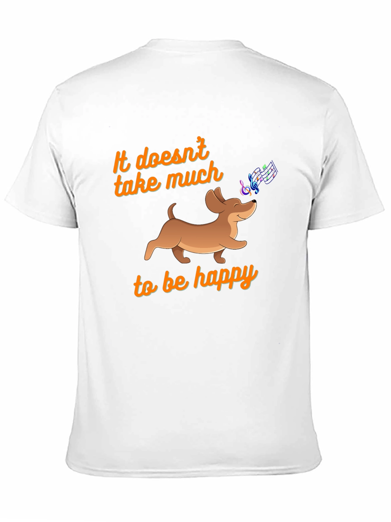 Black Happy Dachshund Music Notes Graphic Tee view 11