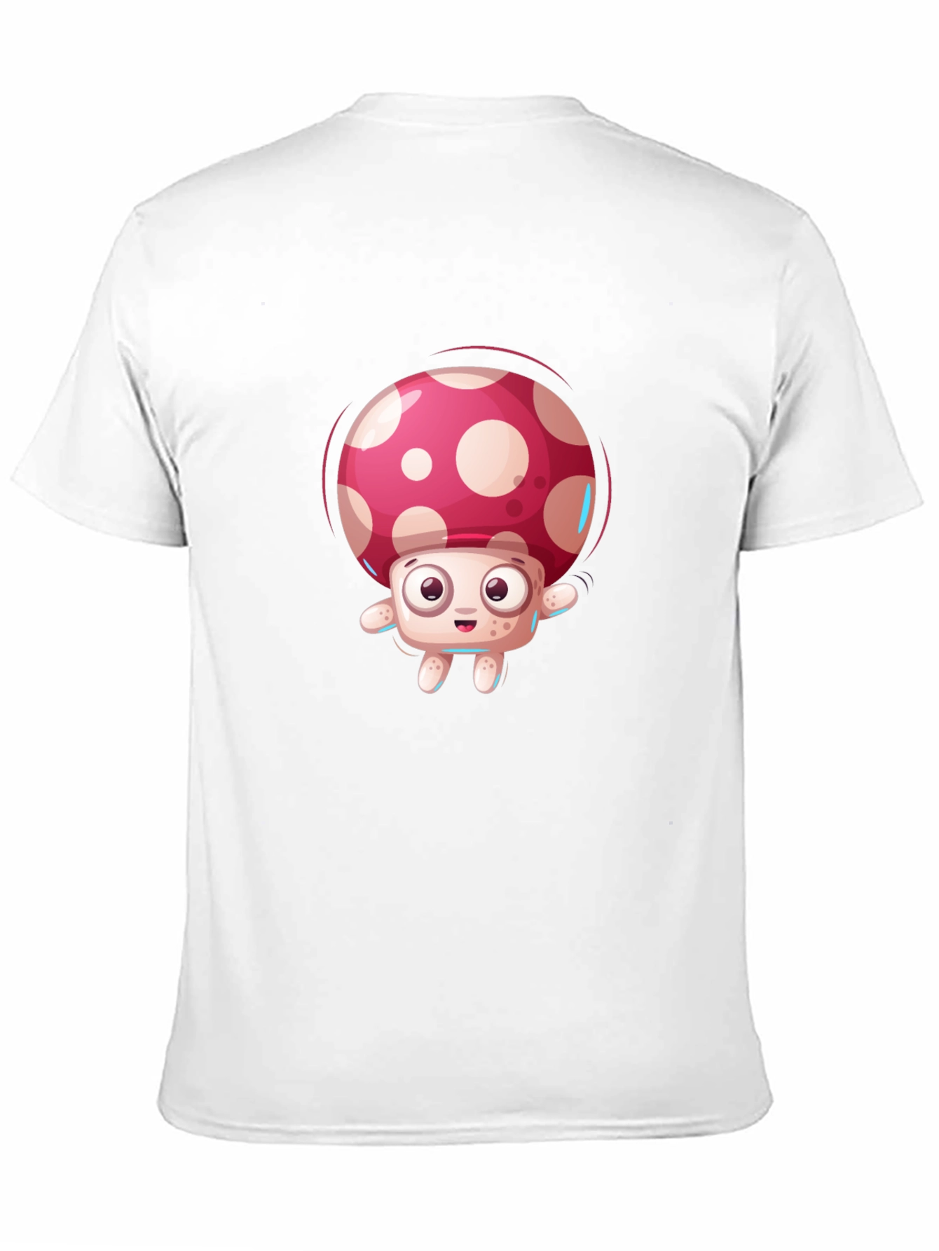 Black Cartoon Mushroom Graphic Tee - Black Casual Top view 11