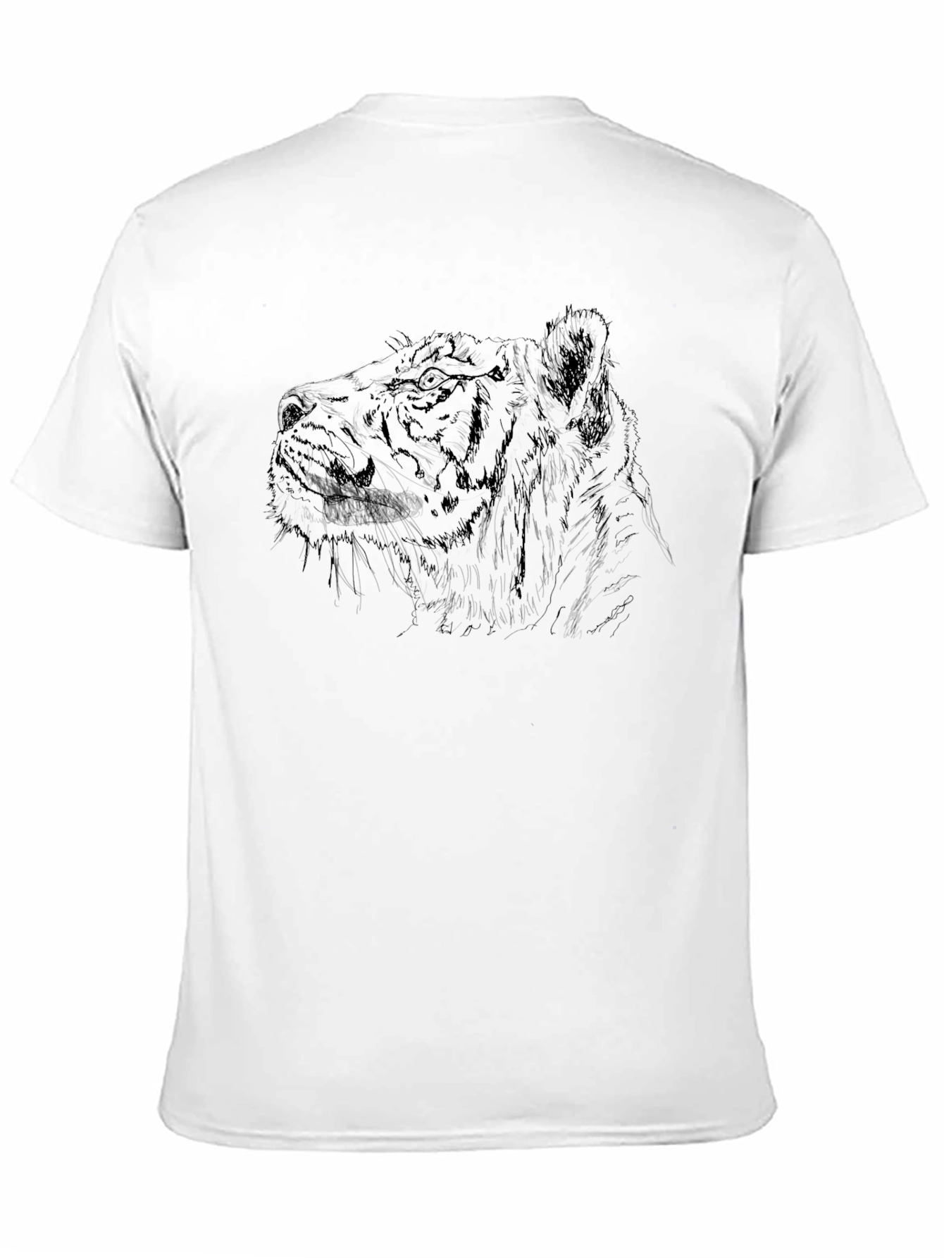 Black Lion Sketch Graphic Tee - Black Cotton Blend T-Shirt view 11