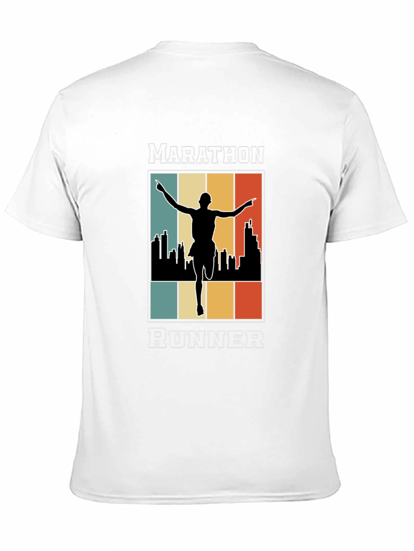 Black Marathon Runner Graphic Tee - Retro Style view 11