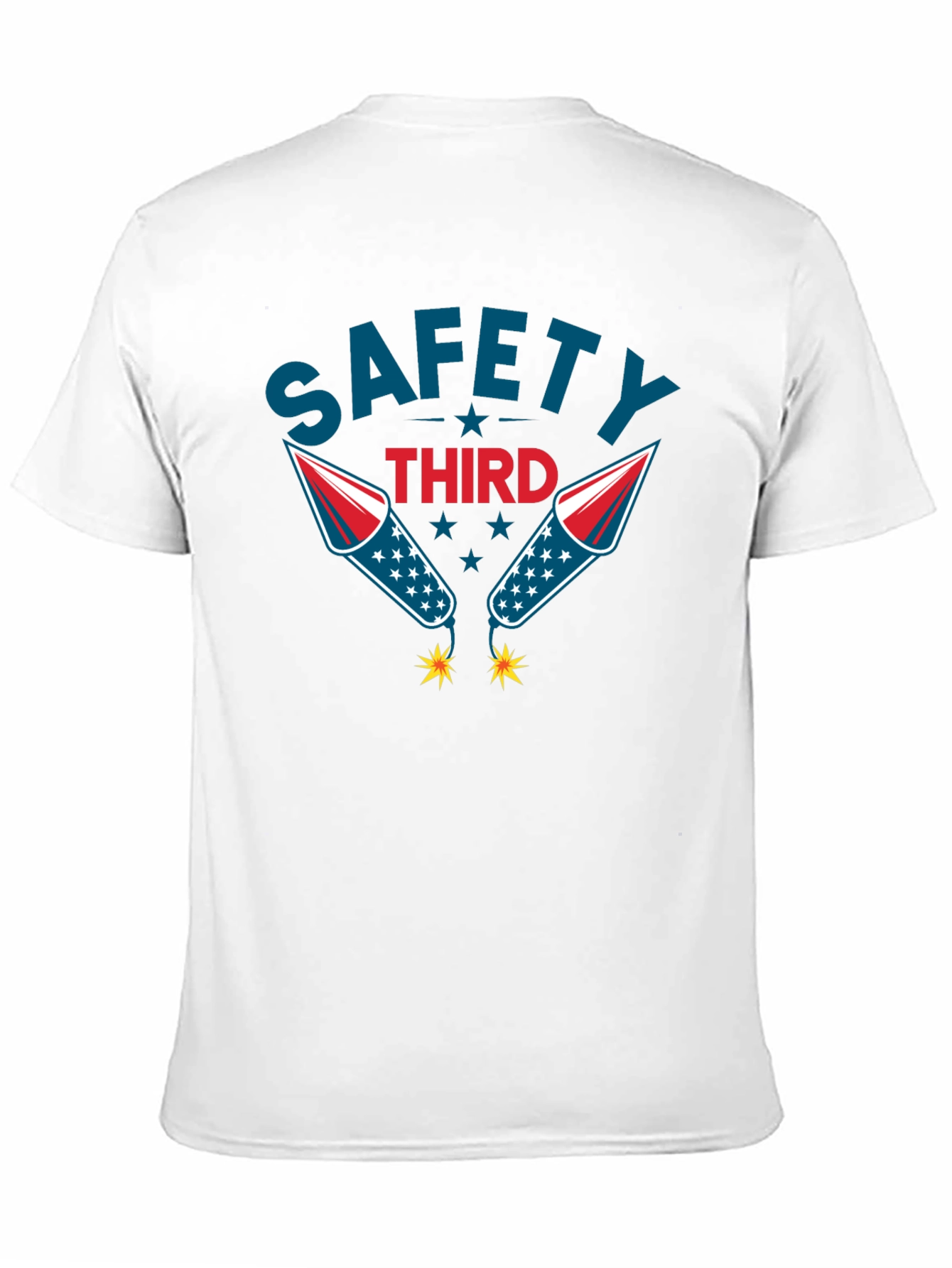 Black Safety Third Graphic Tee Funny Fireworks T-Shirt view 11