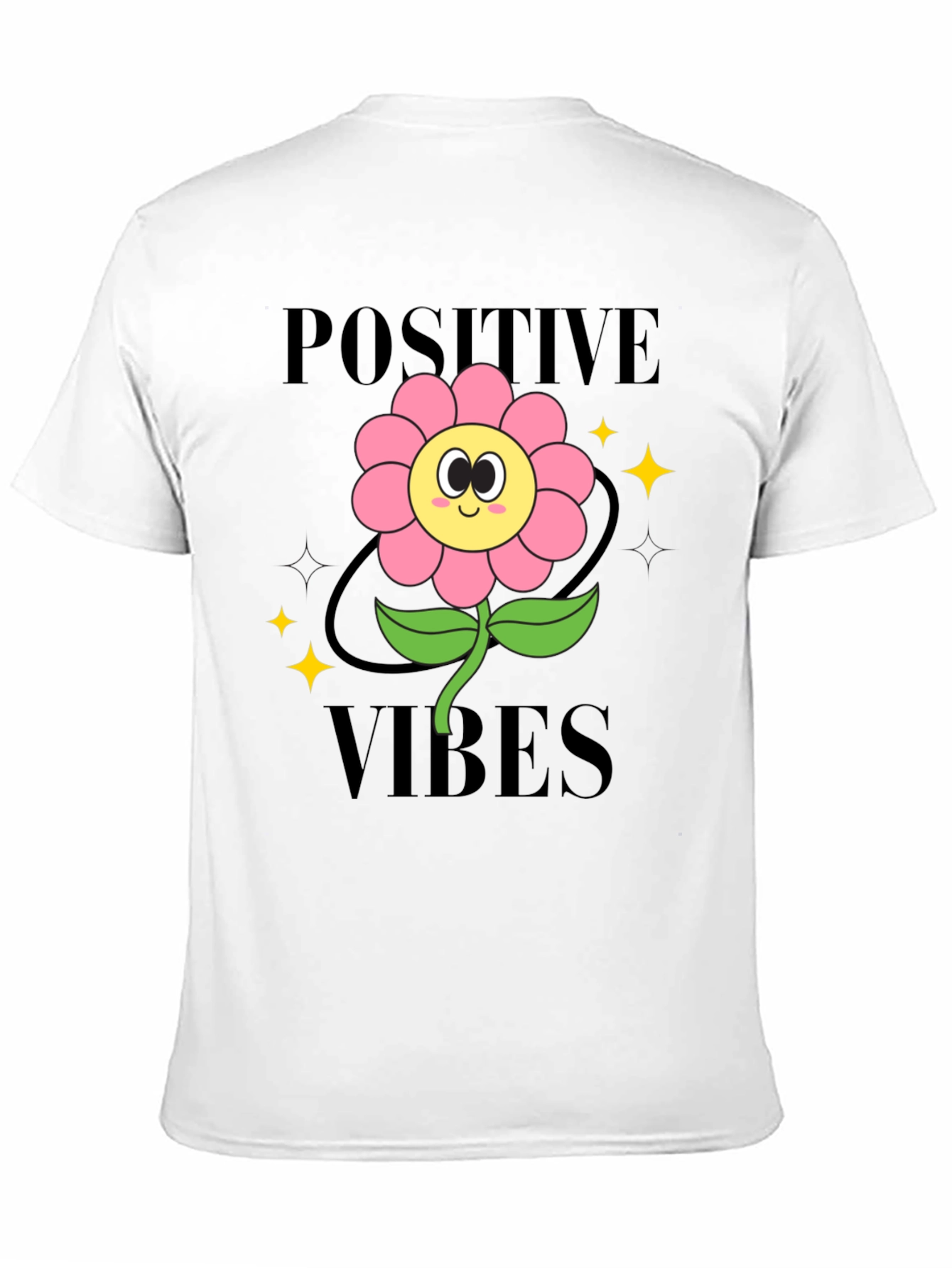 Black Positive Vibes Flower Graphic T-Shirt view 11