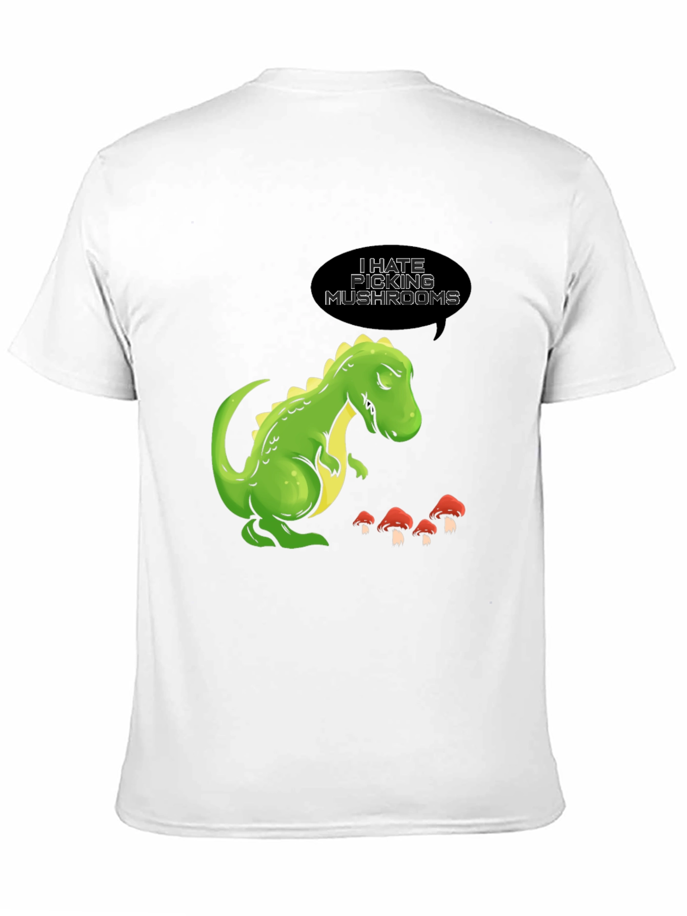 Black Funny Dinosaur T-Shirt - I Hate Picking Mushrooms view 11