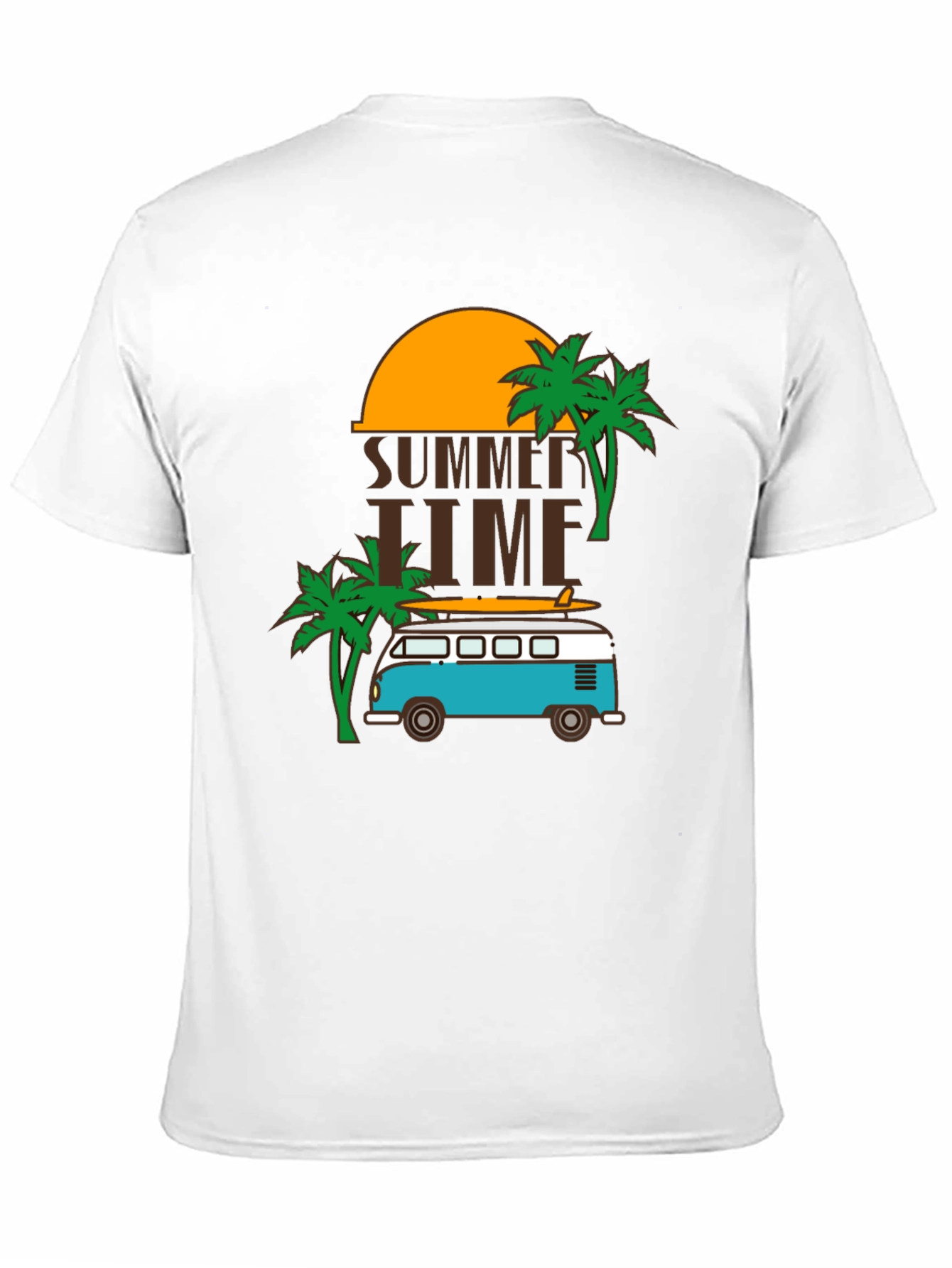 Black Summer Time Beach Van Graphic Tee view 11