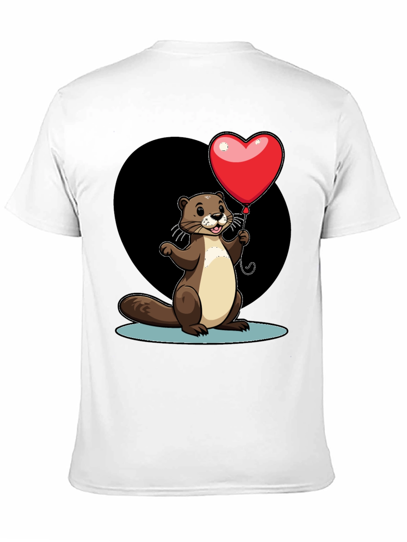 Black Heart Balloon Otter Graphic Tee - Valentine's Day view 11