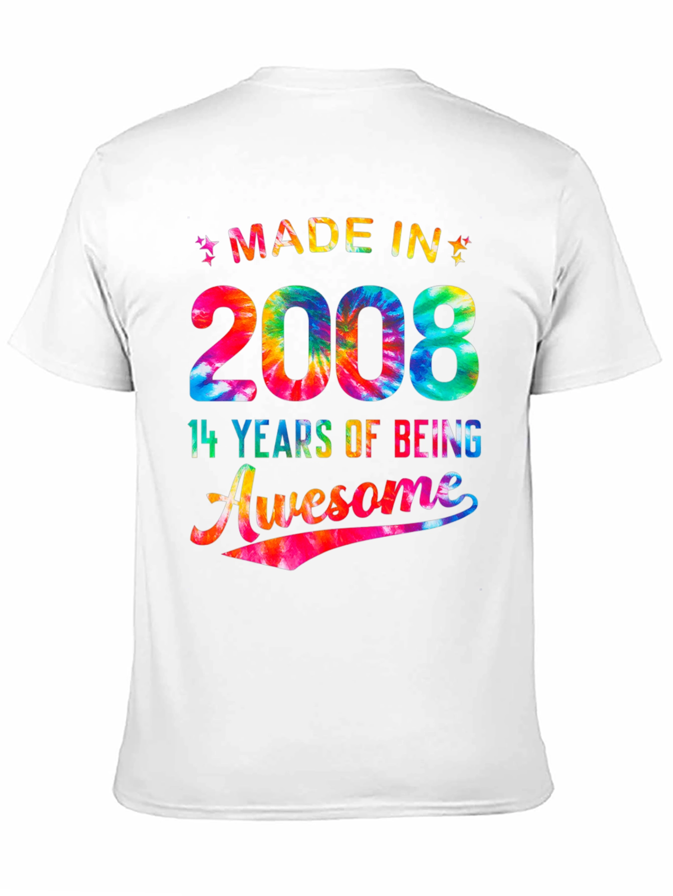 Black Made in 2008 - 14 Years of Being Awesome T-Shirt view 11