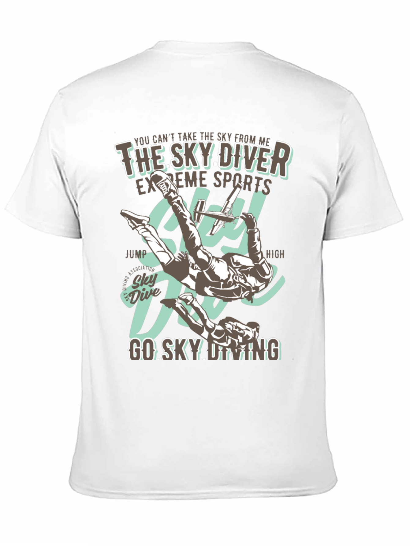 Black Sky Diving T-Shirt - Extreme Sports Graphic Tee view 11