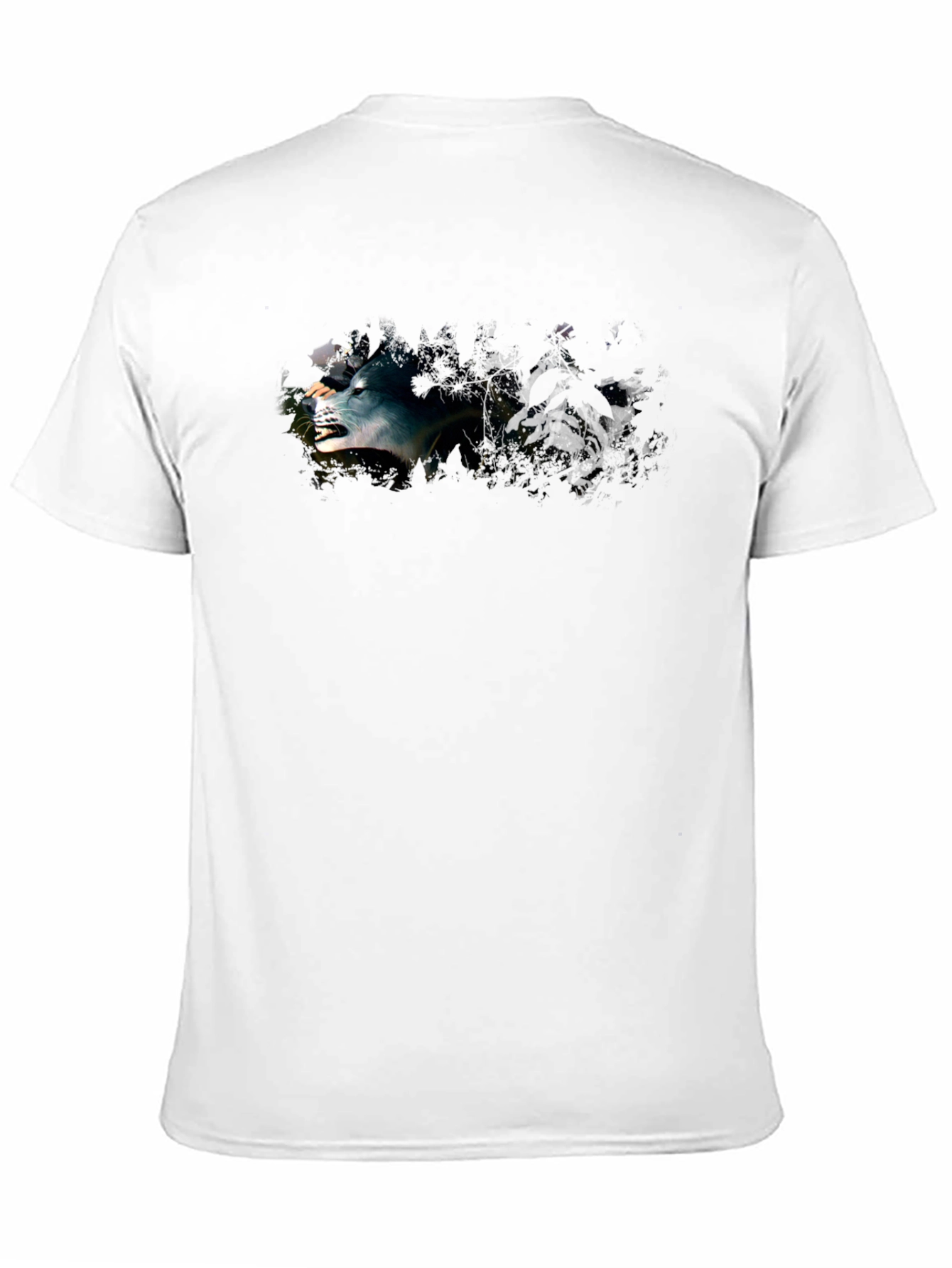 Black Black T-Shirt with Wolf Graphic view 11