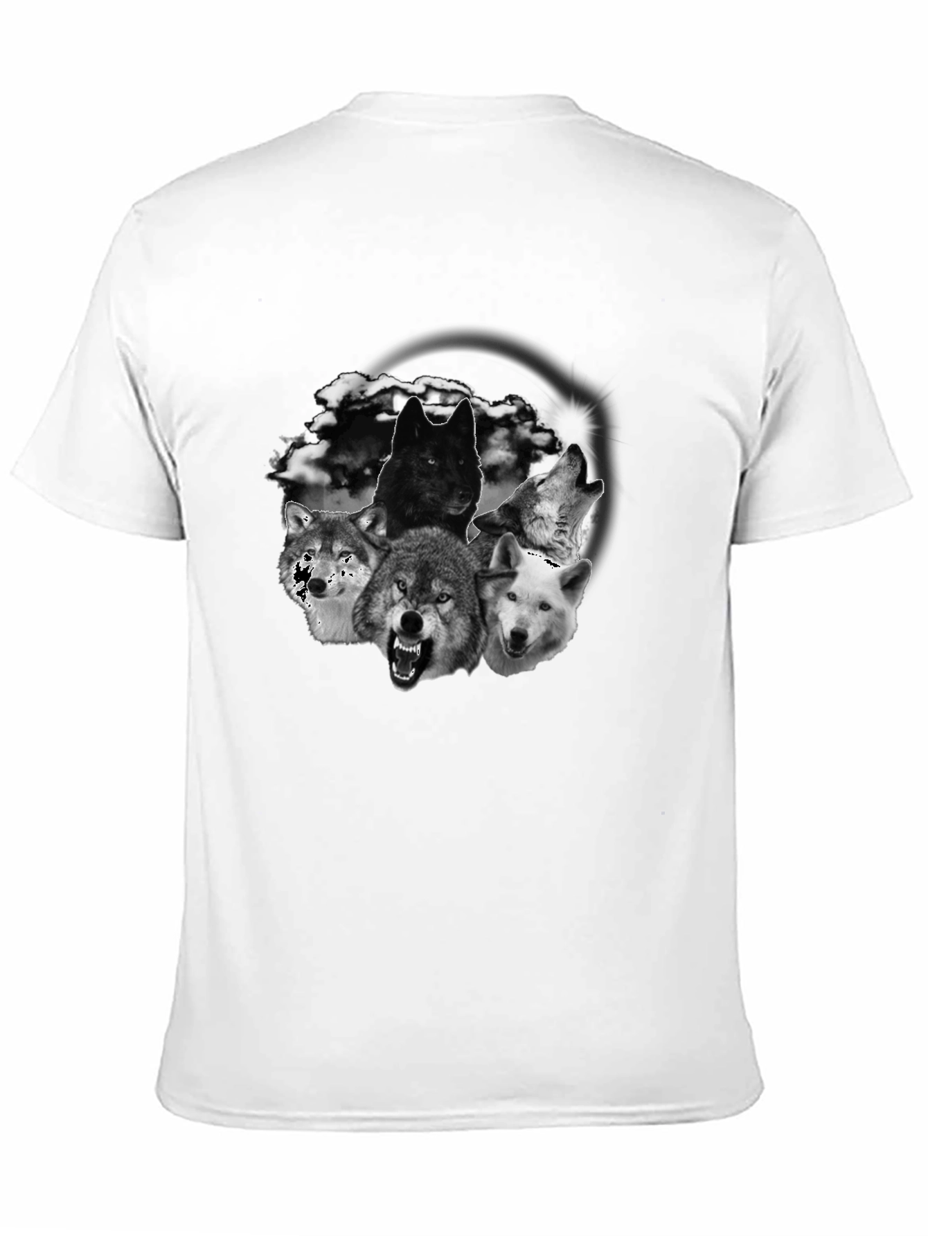 Black Wolf Pack Graphic Tee - Bold Black T-Shirt view 11