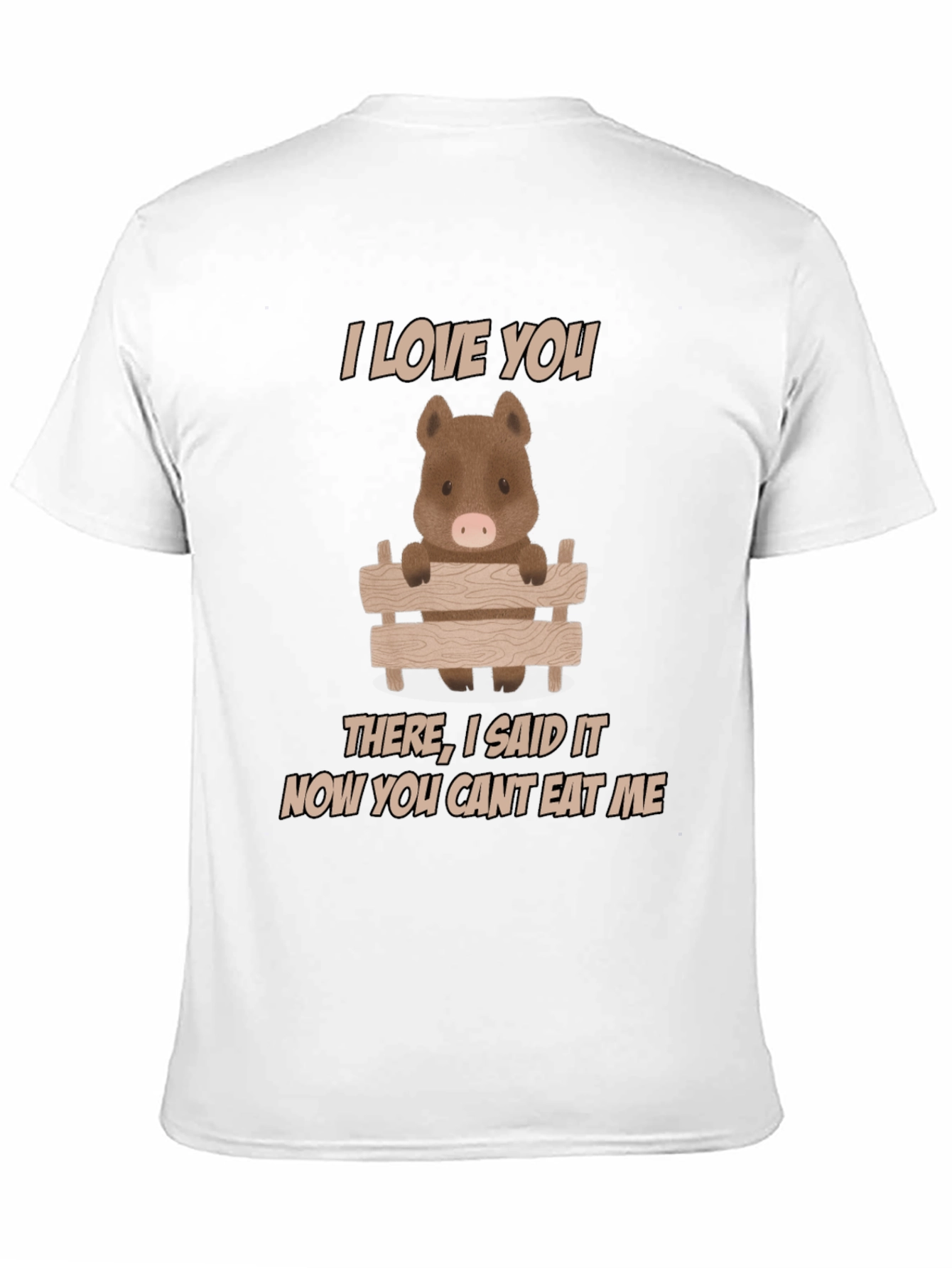 Black I Love You Pig T-Shirt - Funny Animal Tee view 11