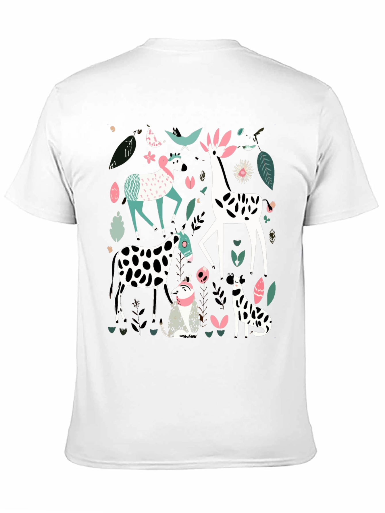 Black Whimsical Animal Print Tee - Unique Graphic Design view 11
