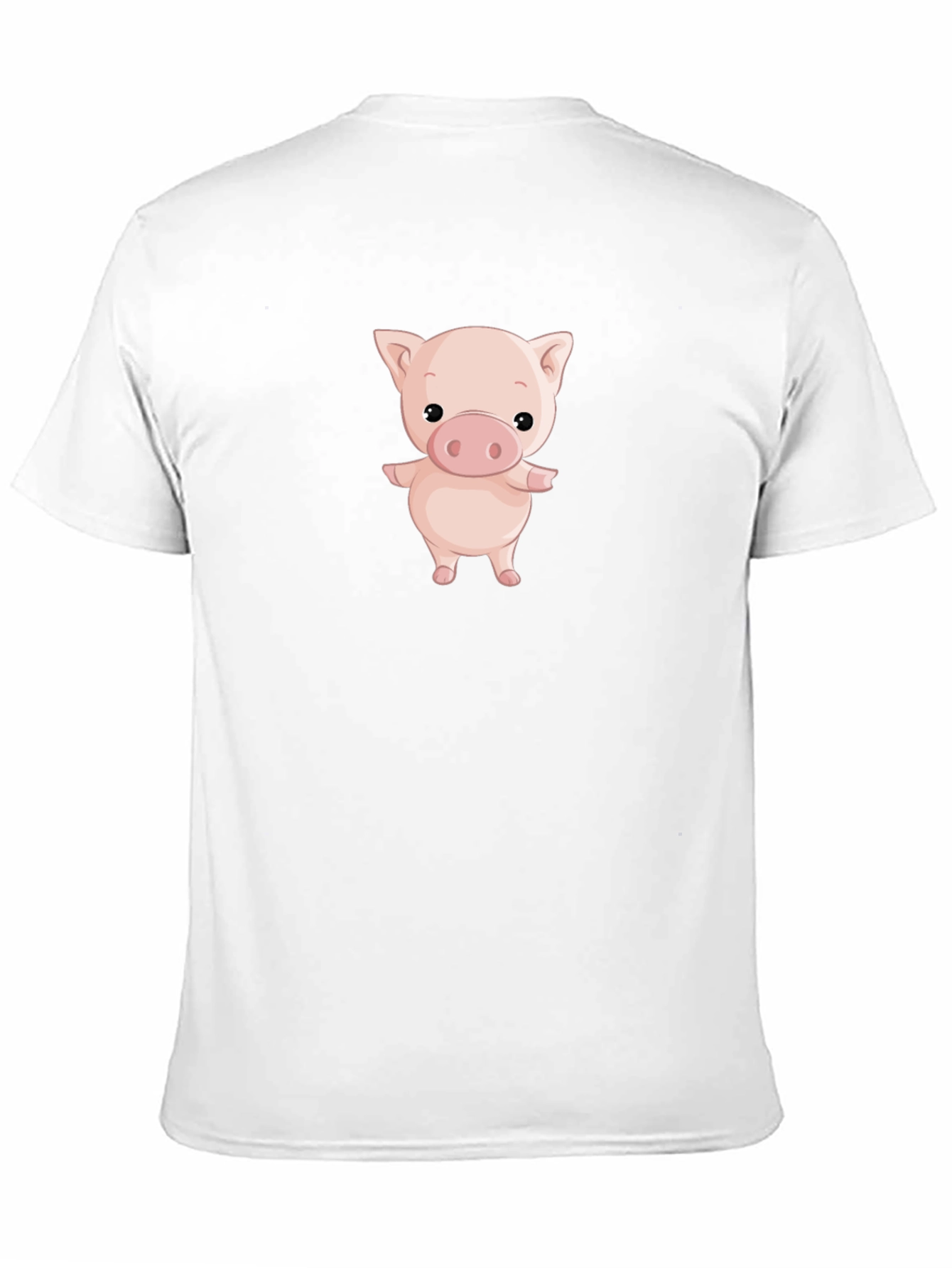 Black Cute Pig Graphic Print Black T-Shirt view 11