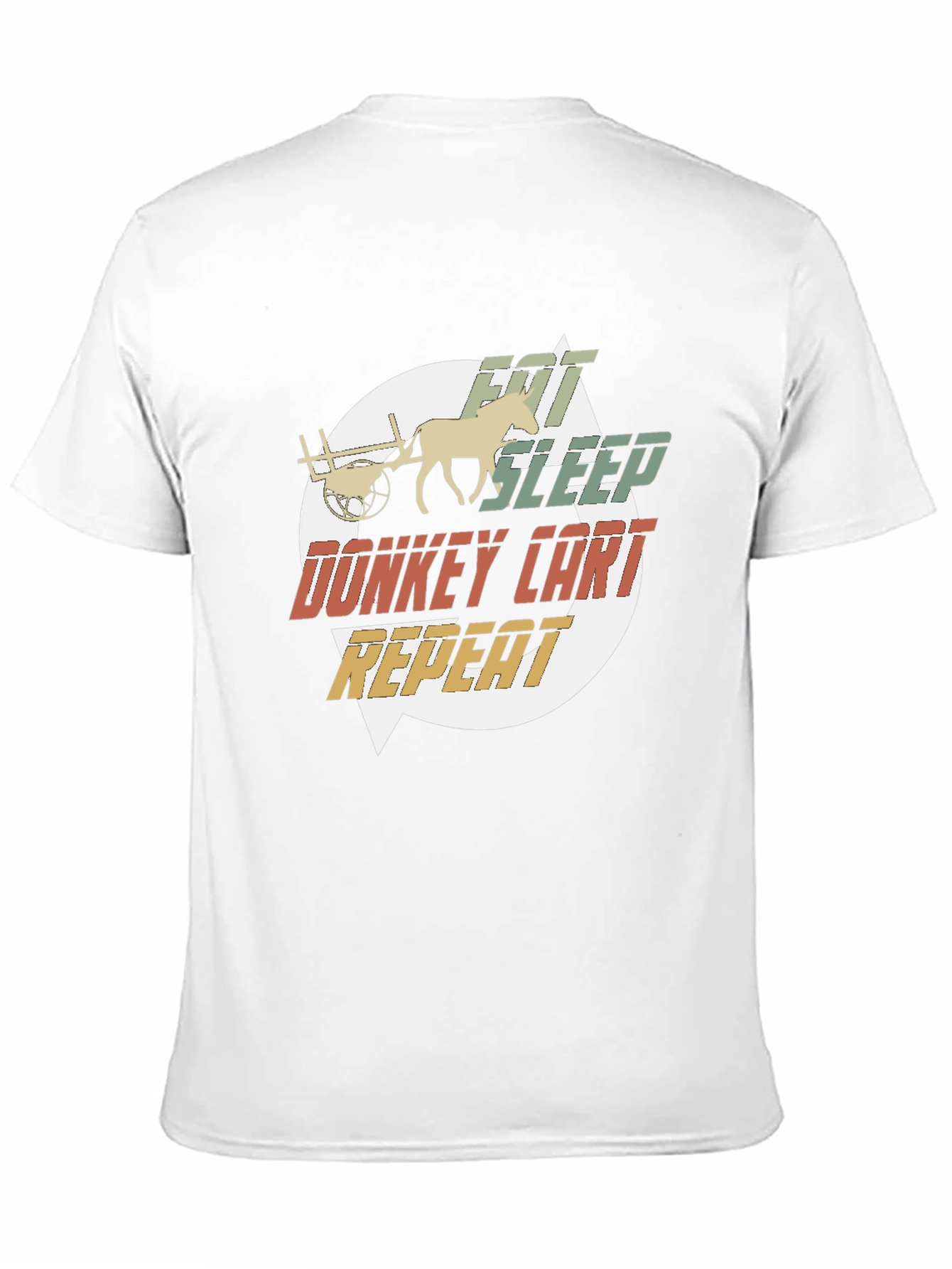 Black Eat Sleep Donkey Cart Repeat T-Shirt view 11