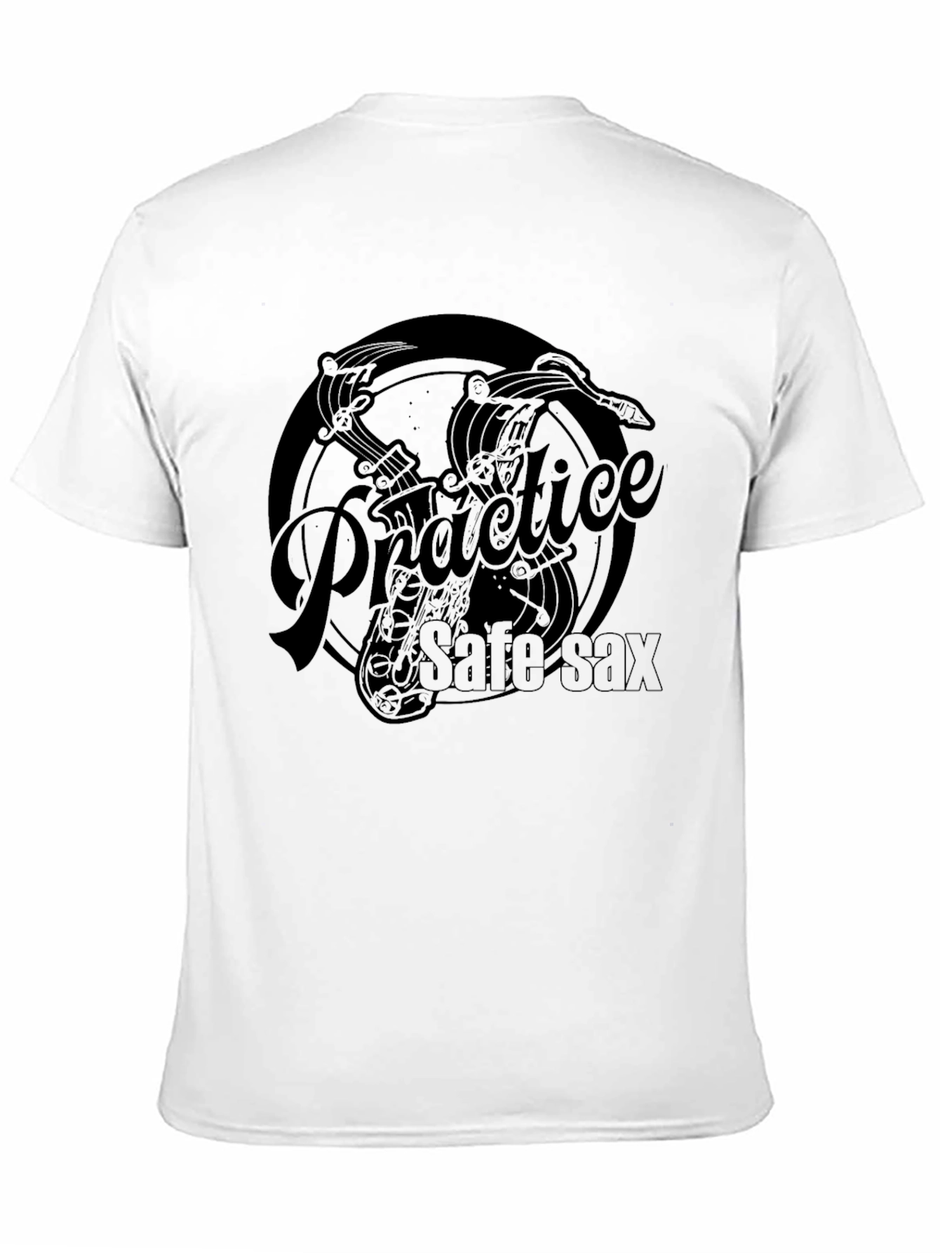 Black Practice Safe Sax T-Shirt - Music Lover Tee view 11