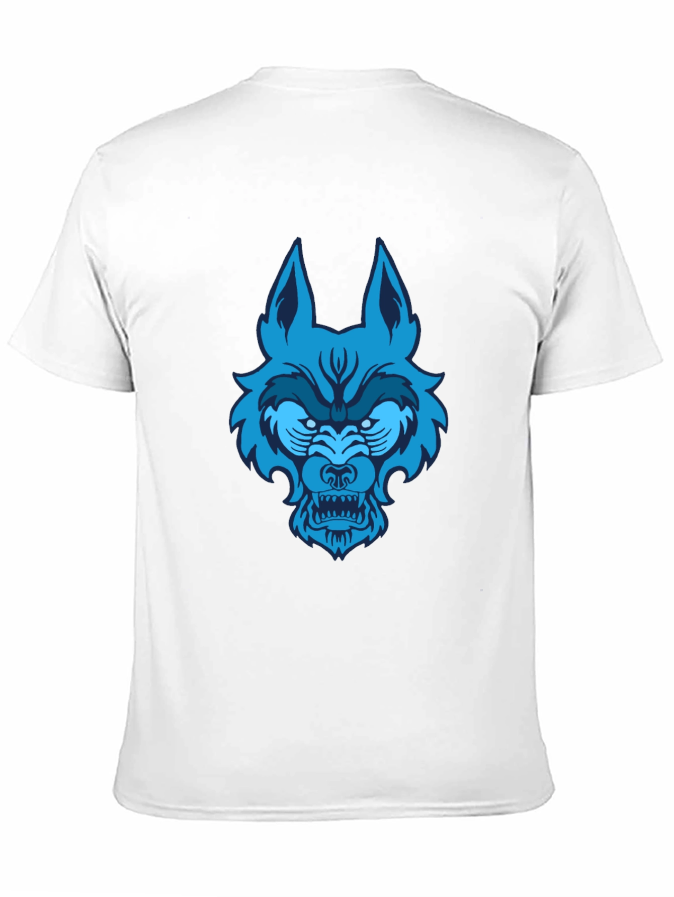 Black Blue Wolf Graphic Tee - Black Cotton T-Shirt view 11