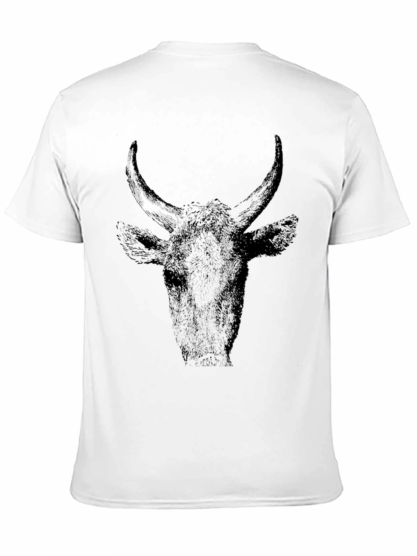 Black Bull Head Graphic Tee - Black Cotton T-Shirt view 11