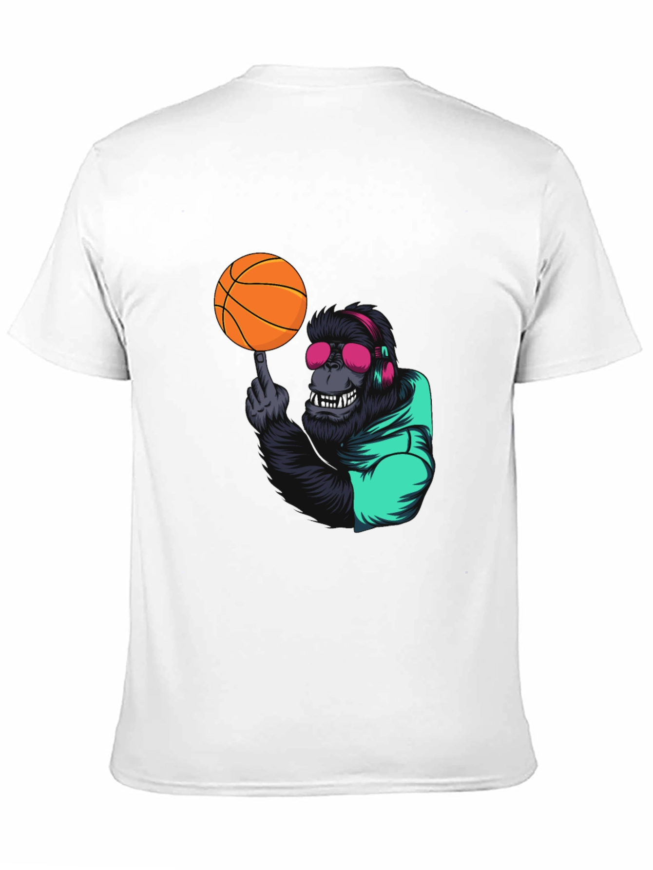 Black Cool Gorilla Basketball Graphic Tee view 11