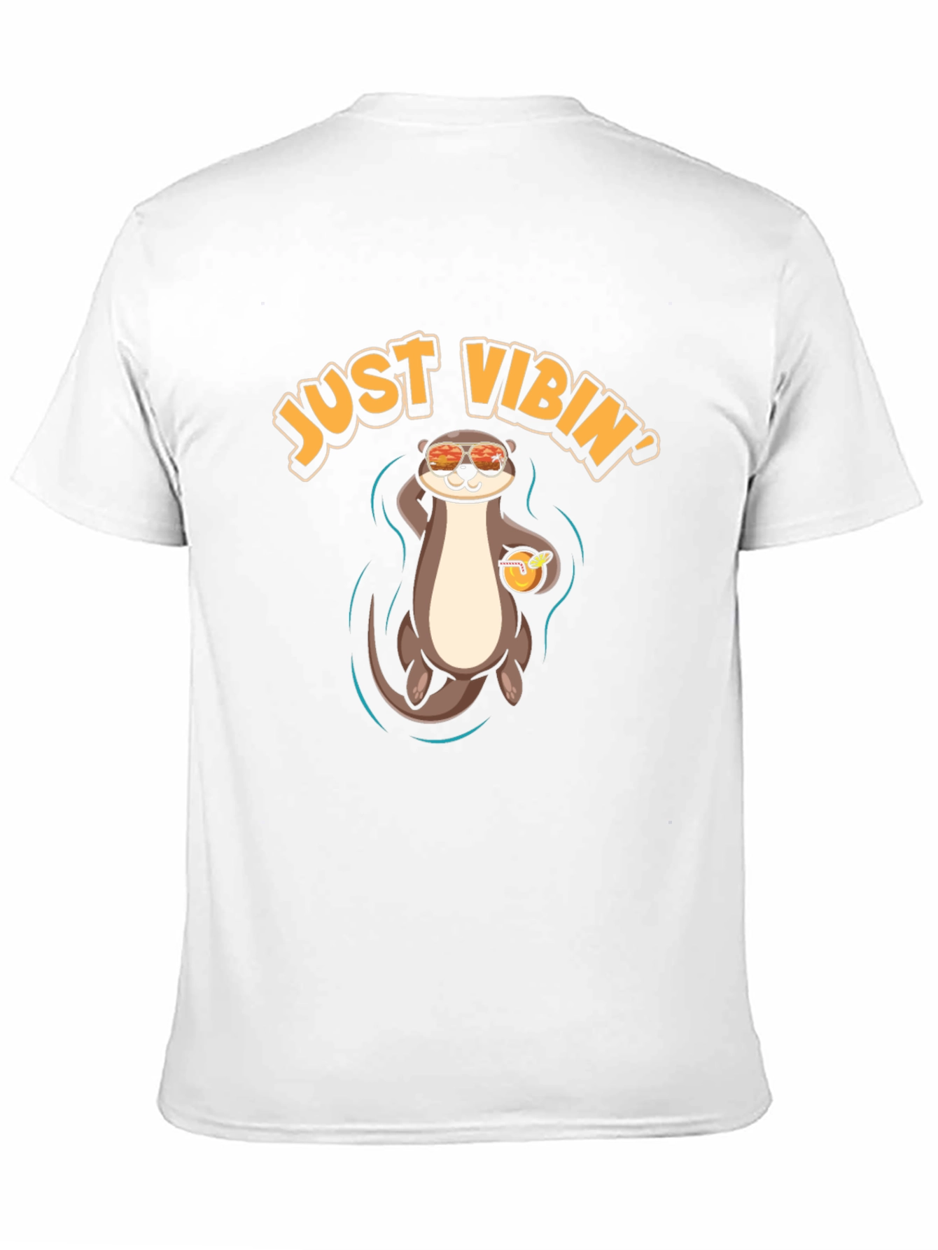 Black Just Vibin' Otter T-Shirt - Cool Summer Vibes view 11