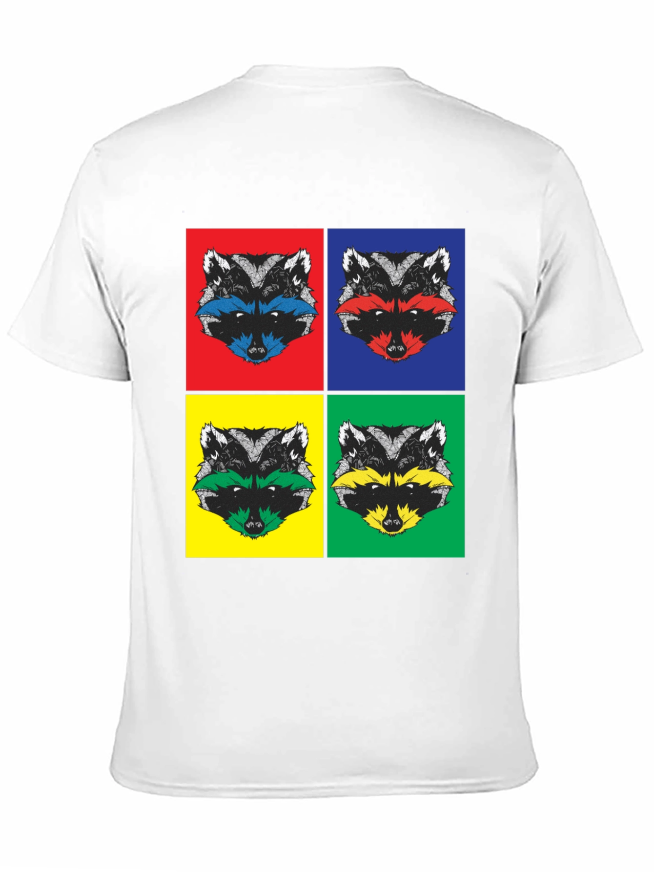 Black Pop Art Raccoon T-Shirt | Quirky Graphic Tee view 11