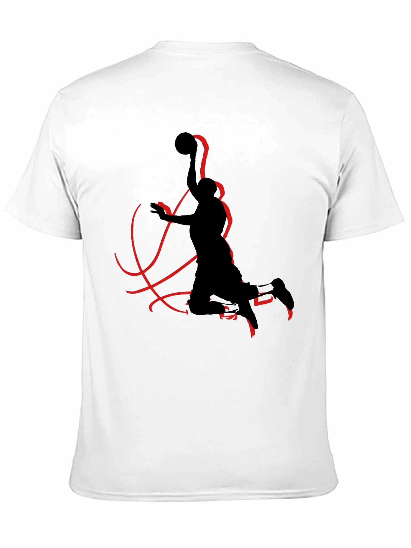 Black Black T-Shirt with Basketball Silhouette view 11