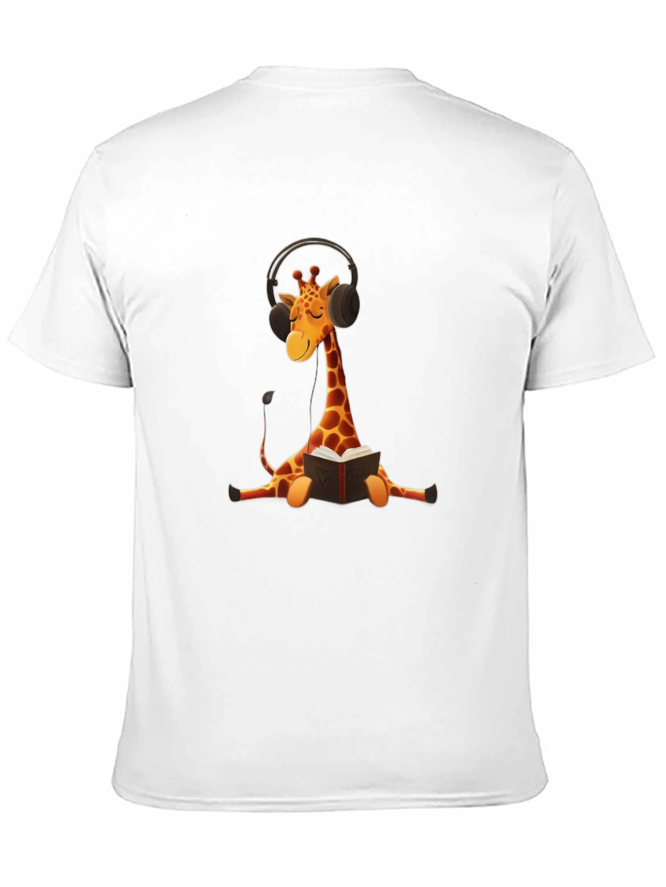 Black Giraffe Headphone Bookworm Graphic Tee view 11