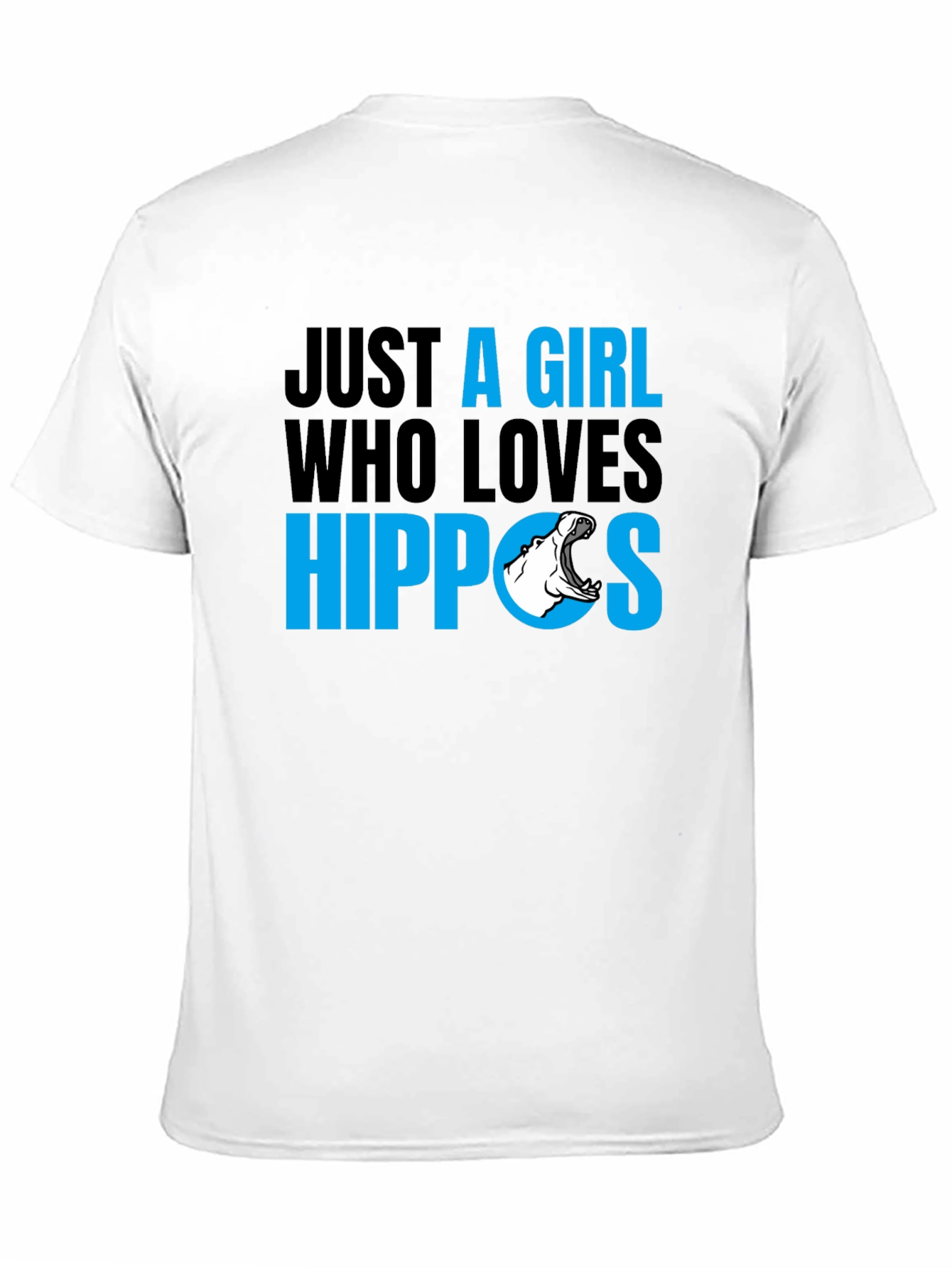 Black Just a Girl Who Loves Hippos T-Shirt - Black view 11