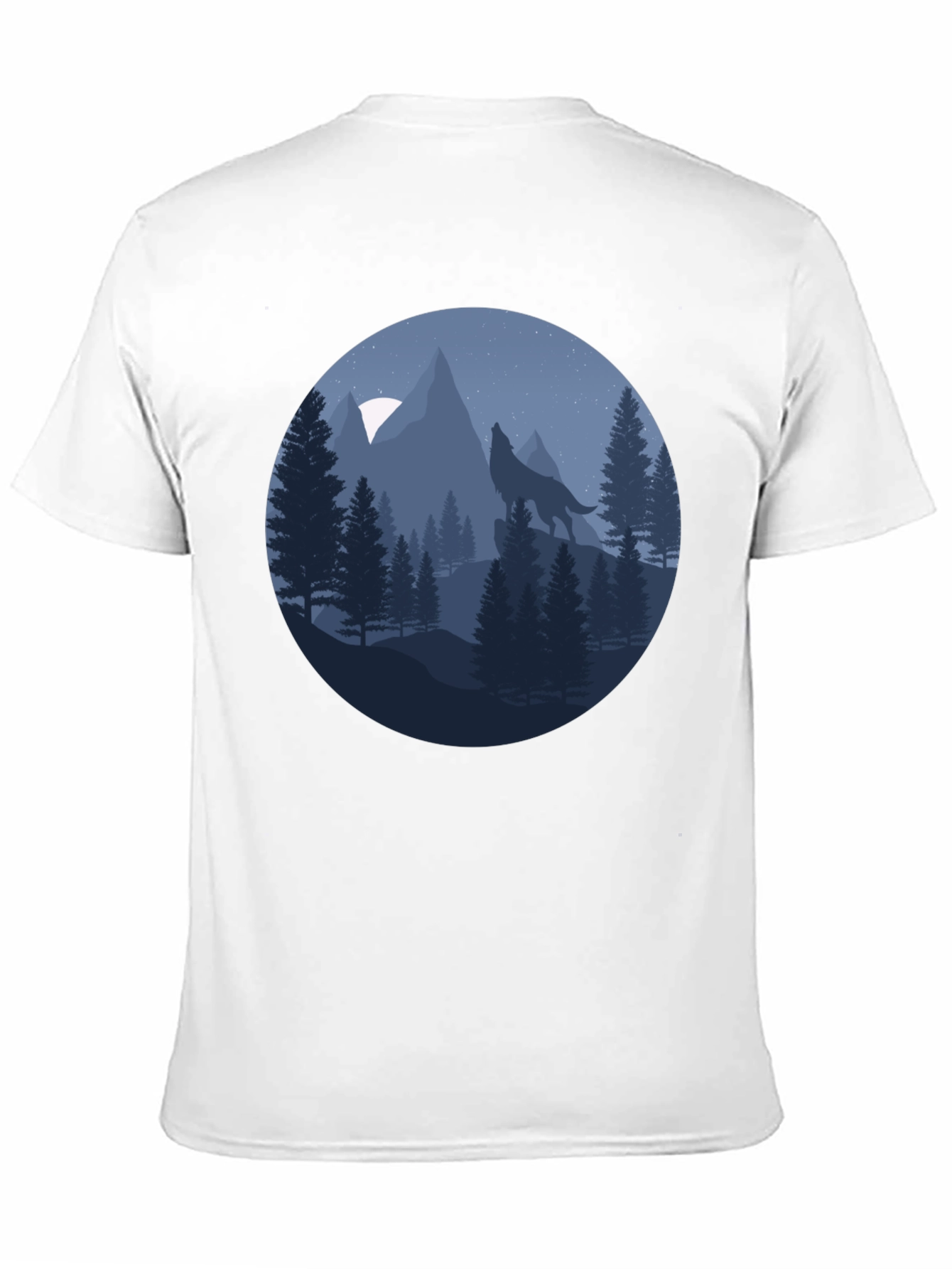Black Wolf Howling at Moon T-Shirt - Nature Graphic Tee view 11
