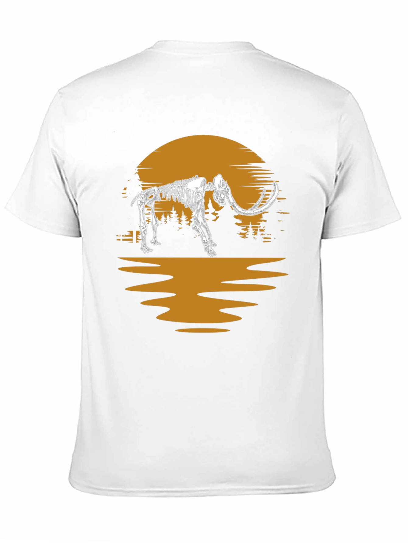 Black Mammoth Skeleton Sunset Graphic Tee - Unique Print view 11