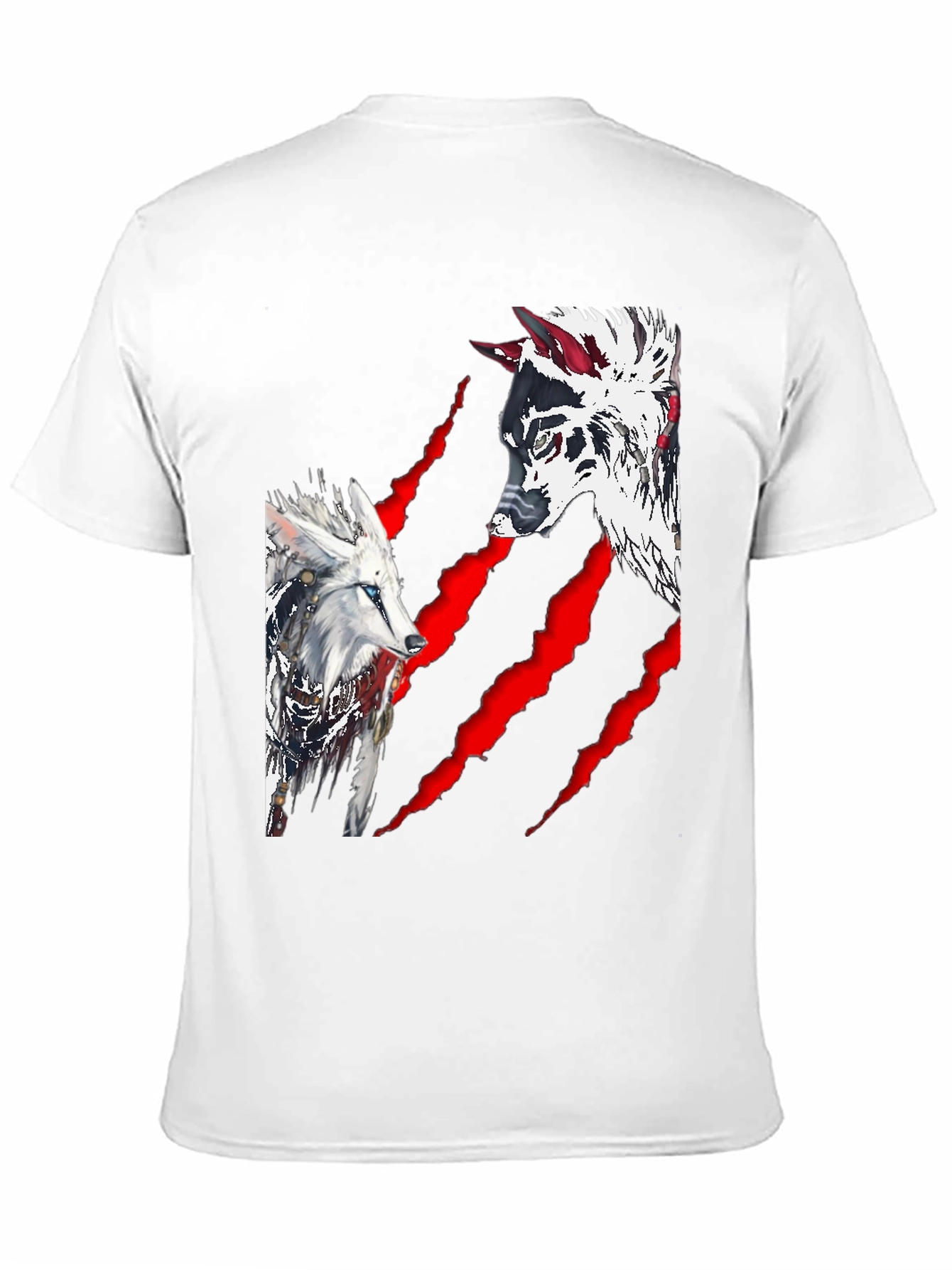 Black Wolf Graphic Print Crew Neck T-Shirt view 11