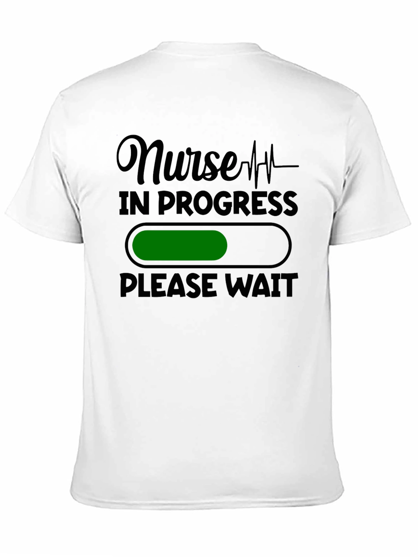 Black Nurse in Progress T-Shirt - Please Wait Funny Nursing Tee view 11