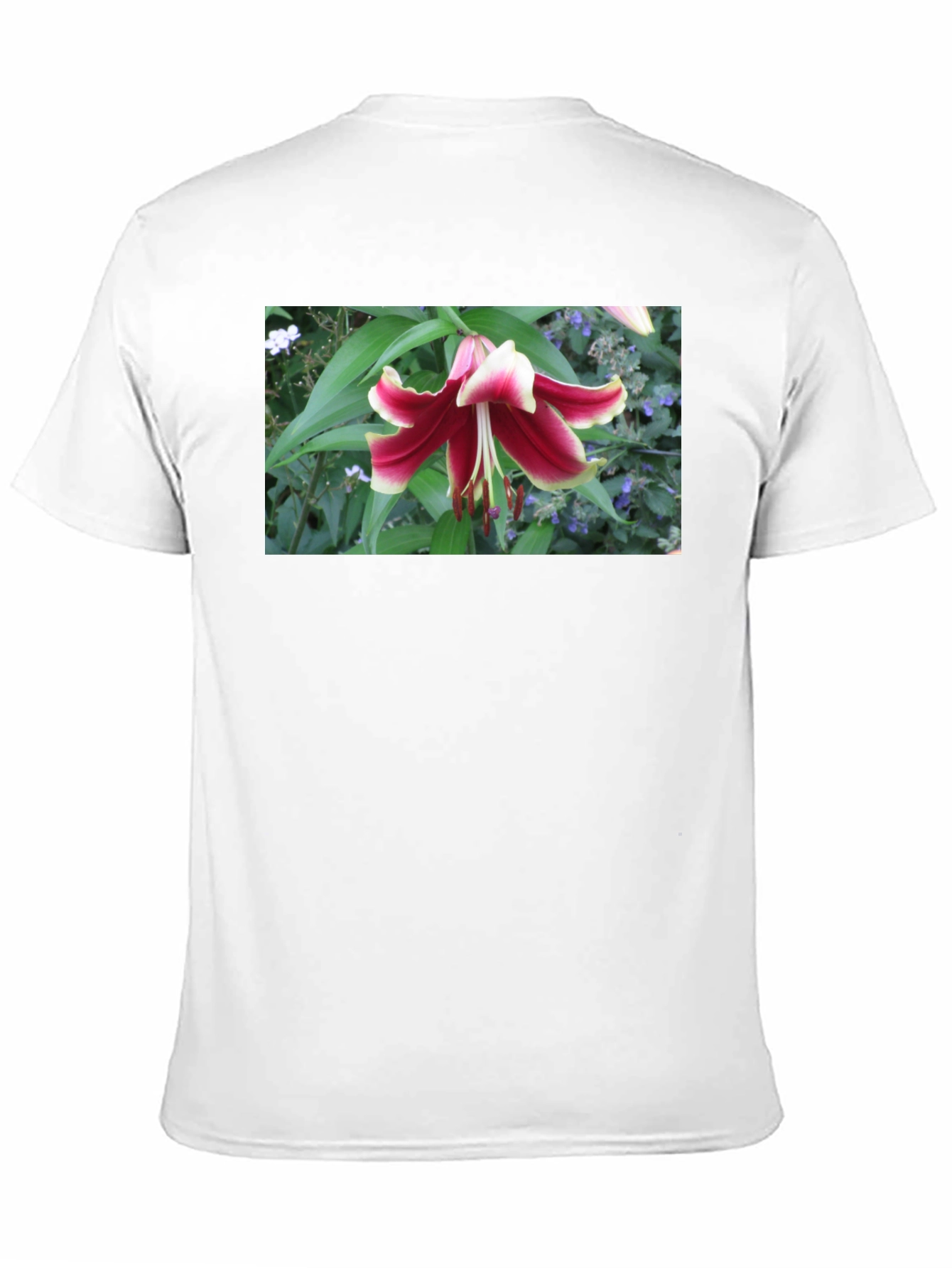 Black Floral Lily T-Shirt - Botanical Graphic Tee view 11
