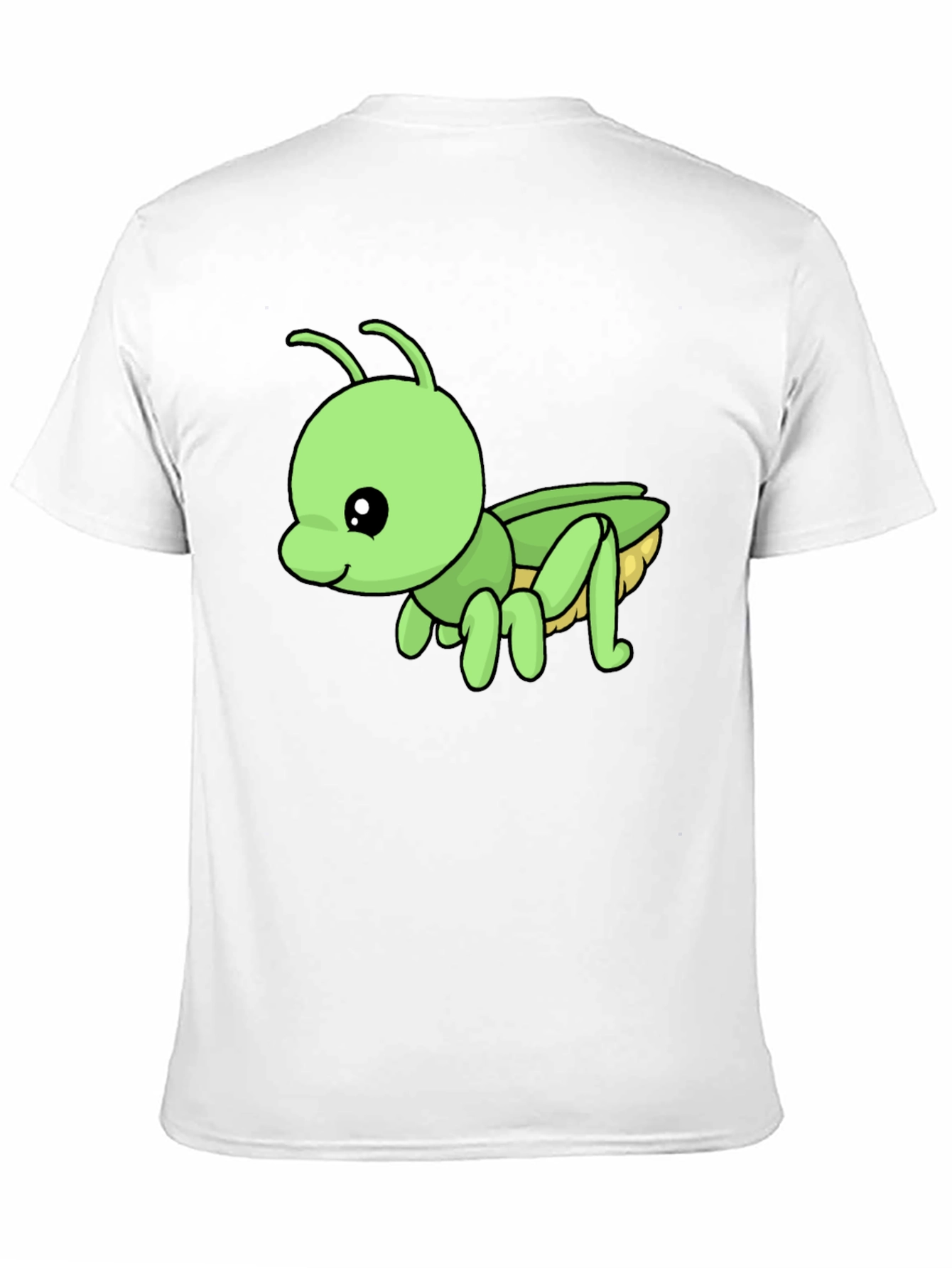 Black Cute Green Cartoon Insect Black T-Shirt view 11