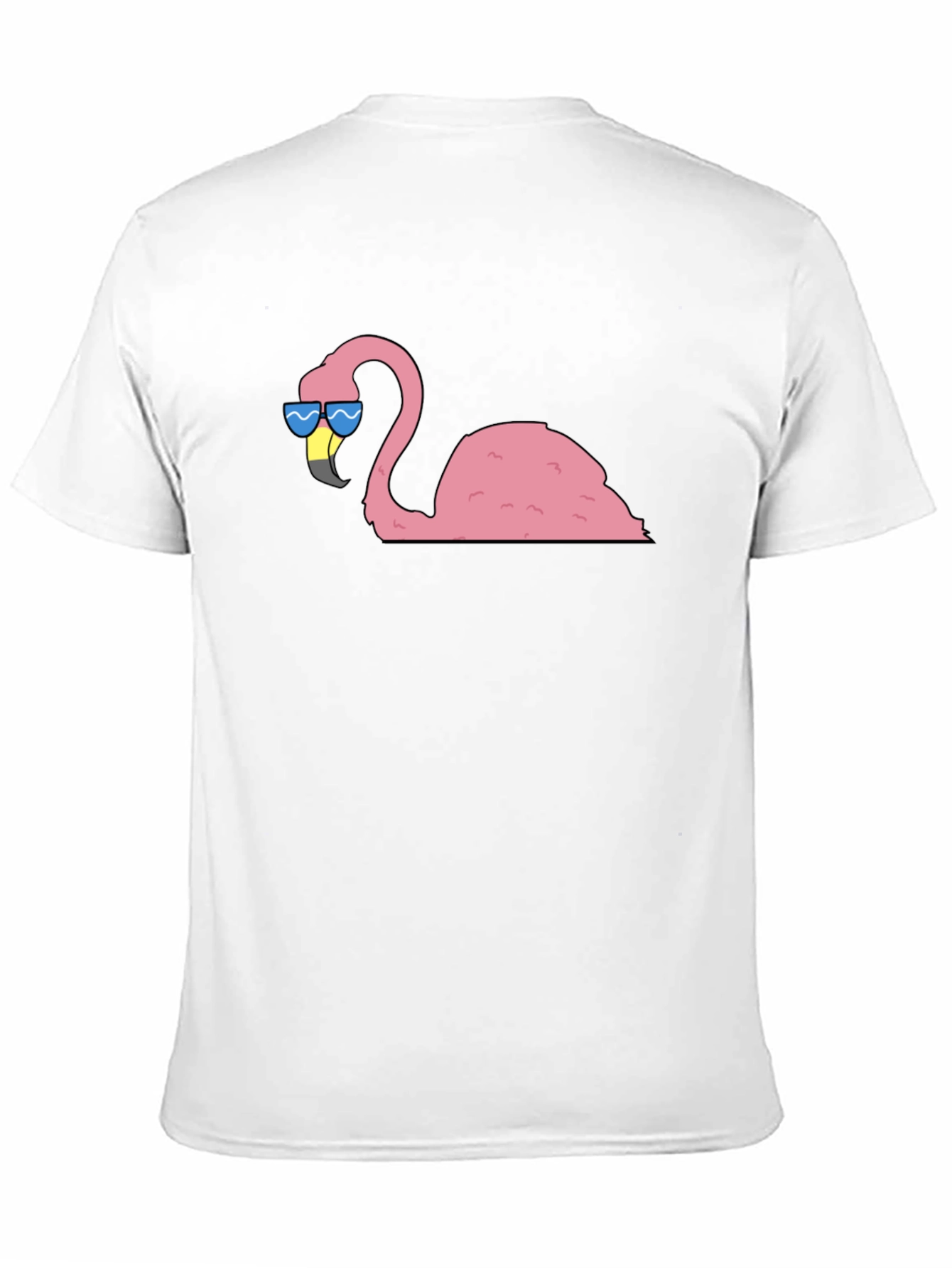 Black Cool Flamingo Graphic Tee - Black Cotton T-Shirt view 11