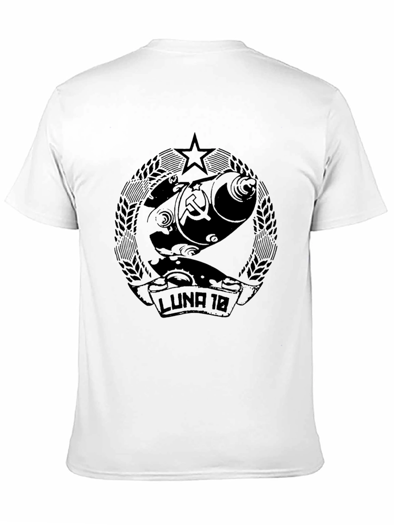 Black Luna 18 Soviet Space Program Graphic T-Shirt view 11