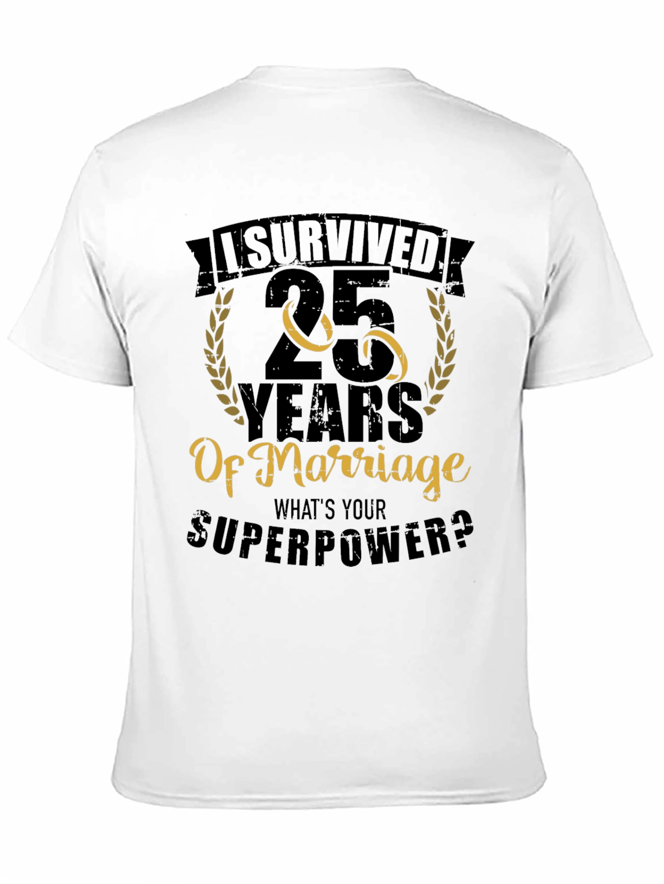 Black 25 Years of Marriage T-Shirt view 11