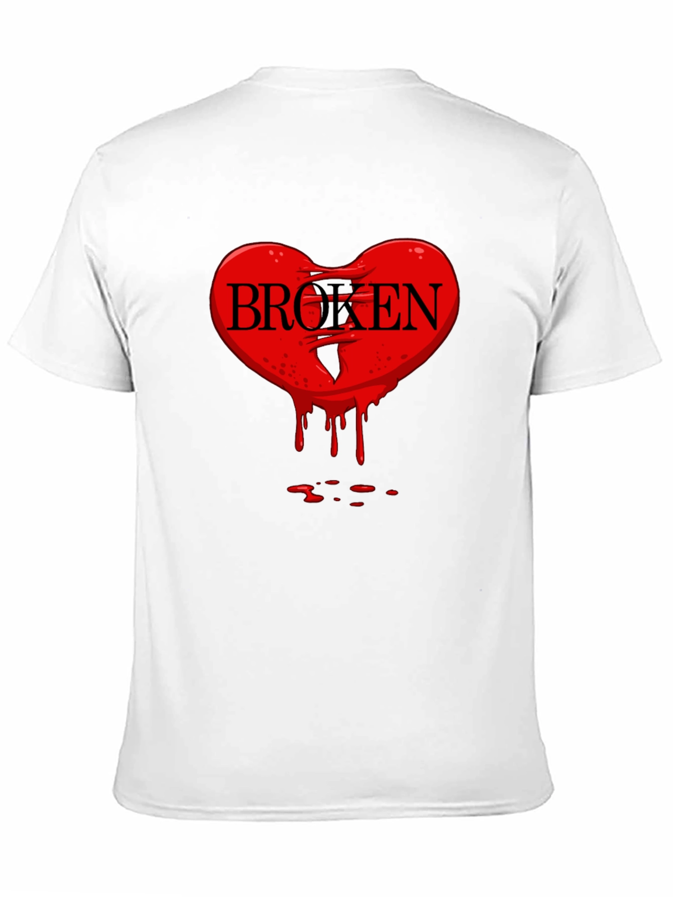 Black Broken Heart Graphic Tee - Men's Black T-Shirt view 11